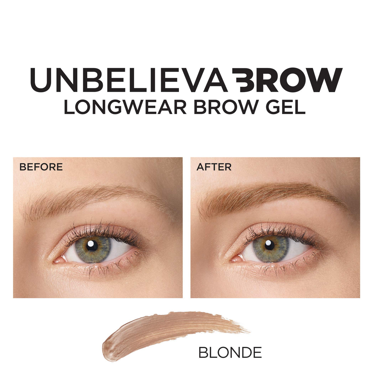 L'Oreal Paris Unbelieva-Brow Longwear Waterproof Tinted Brow Gel, Smudge-resistant, Transfer- Proof, Quick Drying, Easy and quick application