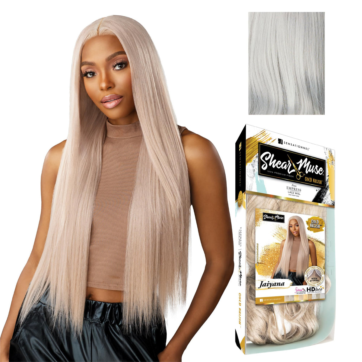 Sensationnel Shear Muse Goldkrush Lacewig-Jaiyana, SILVERBLONDE