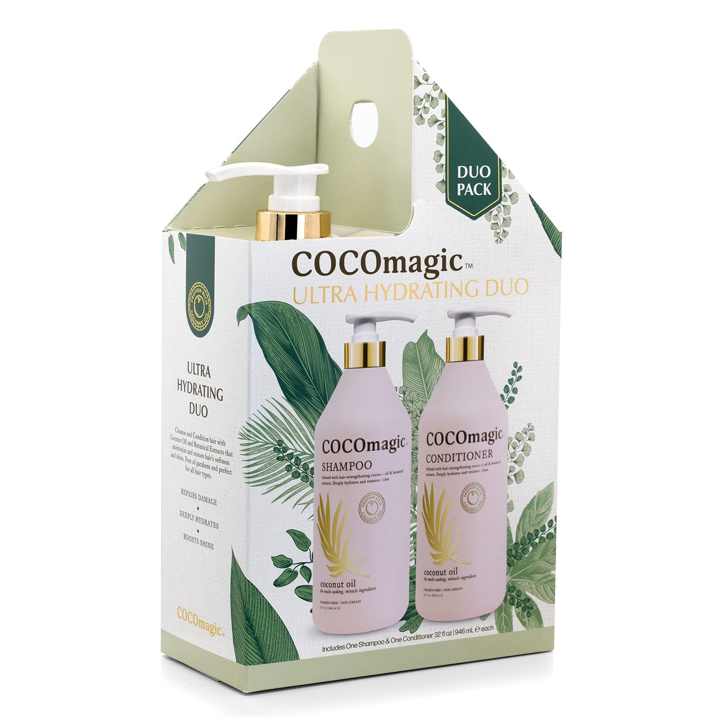 CocoMagic Shampoo and Conditioner Duo - Infused with Coconut Oil & Botanical Extracts - Deeply Hydrates and Restores Shine (32 oz) Beauty & Personal Care Cocomagic