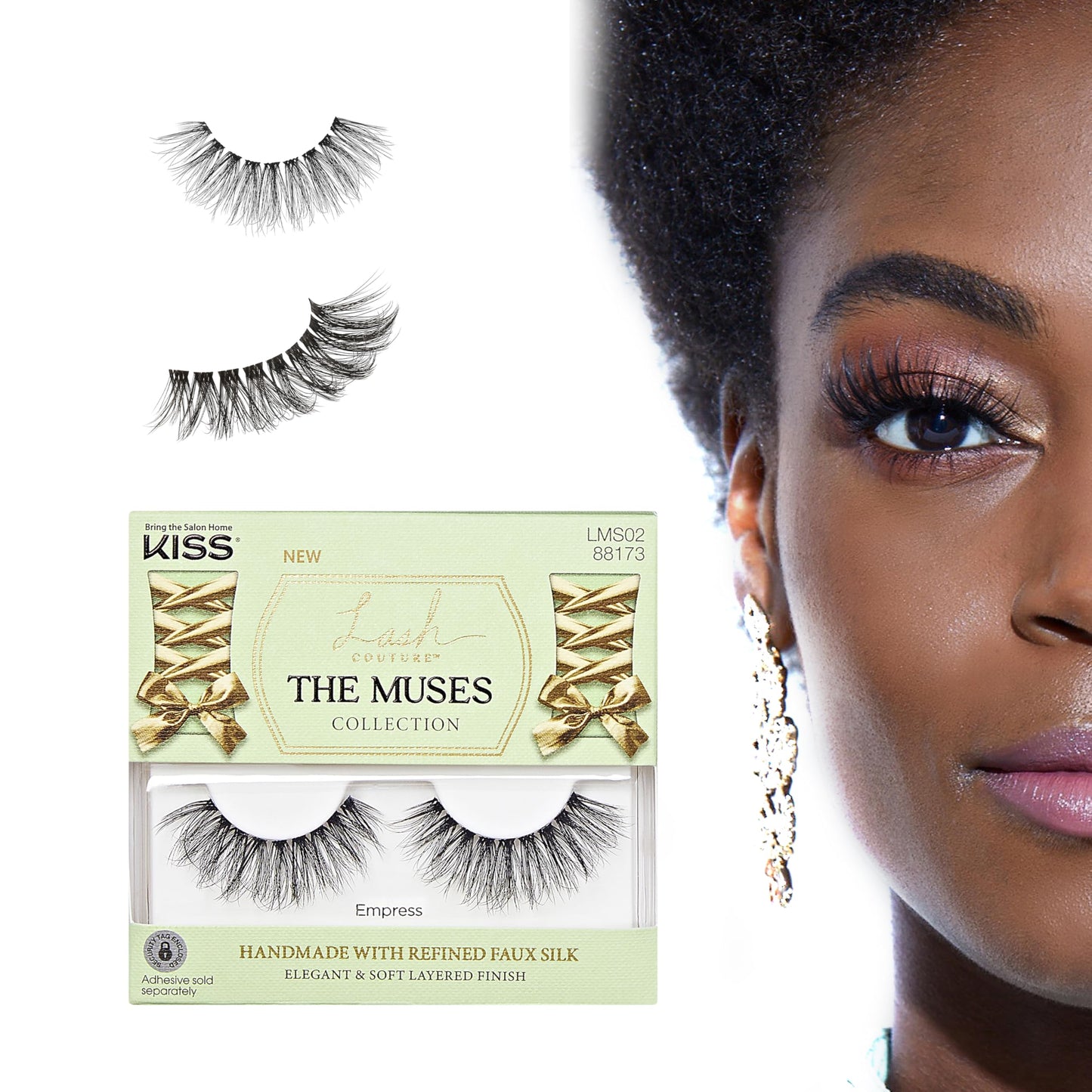 KISS The Muses, False Eyelashes, 'Empress', 16mm, Includes 1 Pair, Easy to Apply, Reusable Lash Clusters Beauty & Personal Care KISS