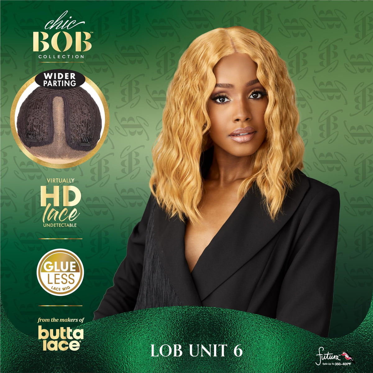 Sensationnel Chicbob Lace Frontwig-Lob Unit 6, DEEPCHARCOAL