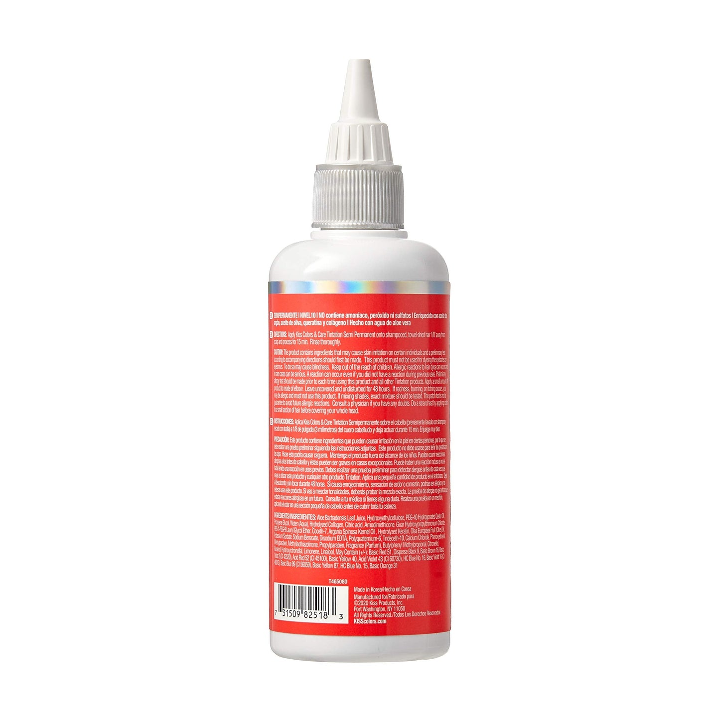 Red by Kiss Tintation Semi-Permanent Hair Color, Aloe Vera Water Based, Argan Oil, Olive Oil, Collagen & Keratin, Long-Lasting Color Dye (Neon Peach Beauty & Personal Care Red By Kiss