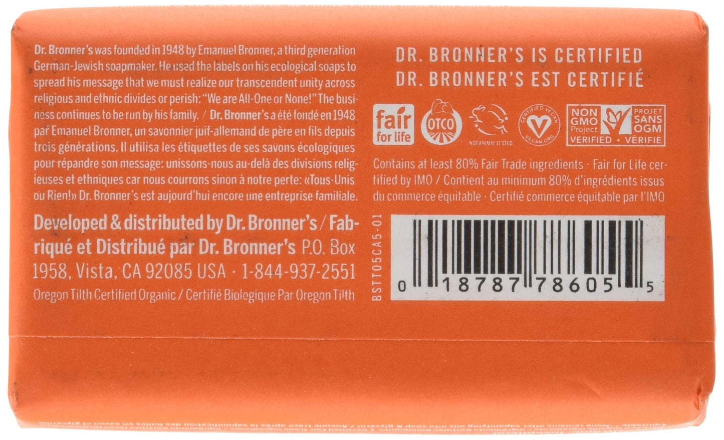 DR BRONNER SOAP BAR TTREE 5OZ Beauty & Personal Care Dr. Bronner's