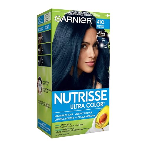 Garnier Nutrisse Ultra Nourishing Hair Color Creme with Triple Oils, Permanent Dye for 100% Gray Coverage, Blue Curaçao IN2 (Packaging may vary) Beauty & Personal Care Garnier