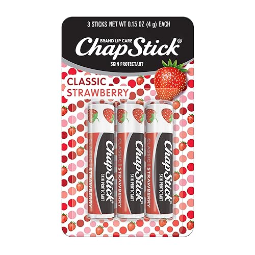 ChapStick Classic Strawberry Lip Balm Tubes, Lip Care and Lip Moisturizer - 0.15 Oz each, 3 Count (Pack of 1) Beauty & Personal Care ChapStick