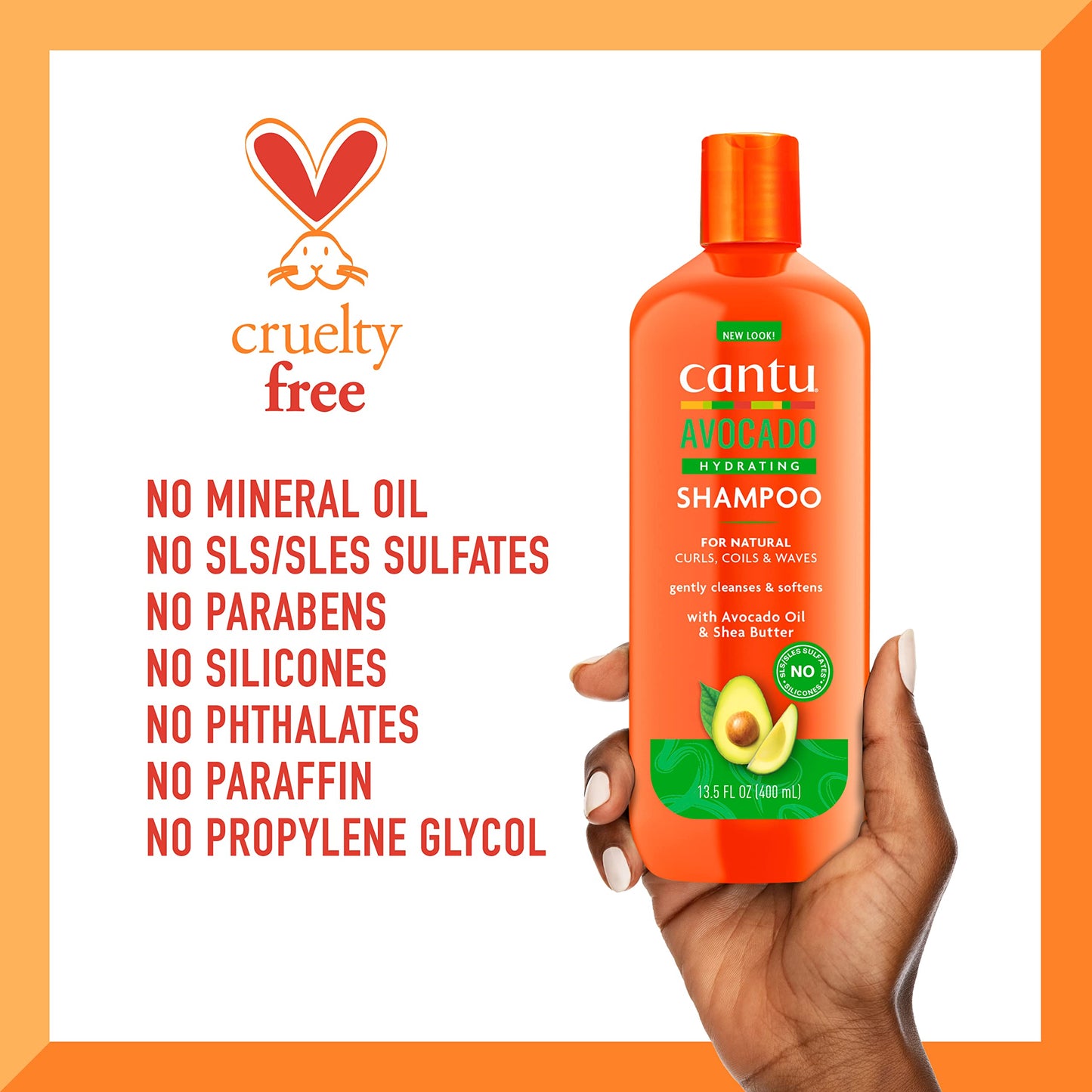 Cantu Avocado Hydrating Sulfate-free Shampoo with Pure Shea Butter, 13.5 oz (Pack of 2) Beauty & Personal Care Cantu