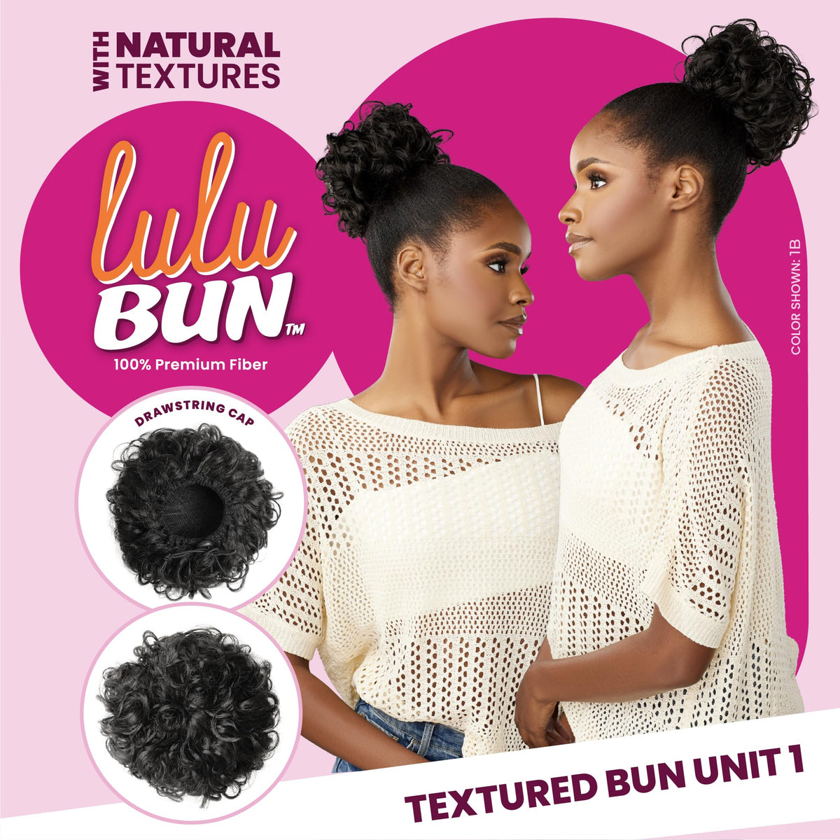 Sensationnel Lulu Bun Hair Extensions-Textured Bun Unit 1,M44