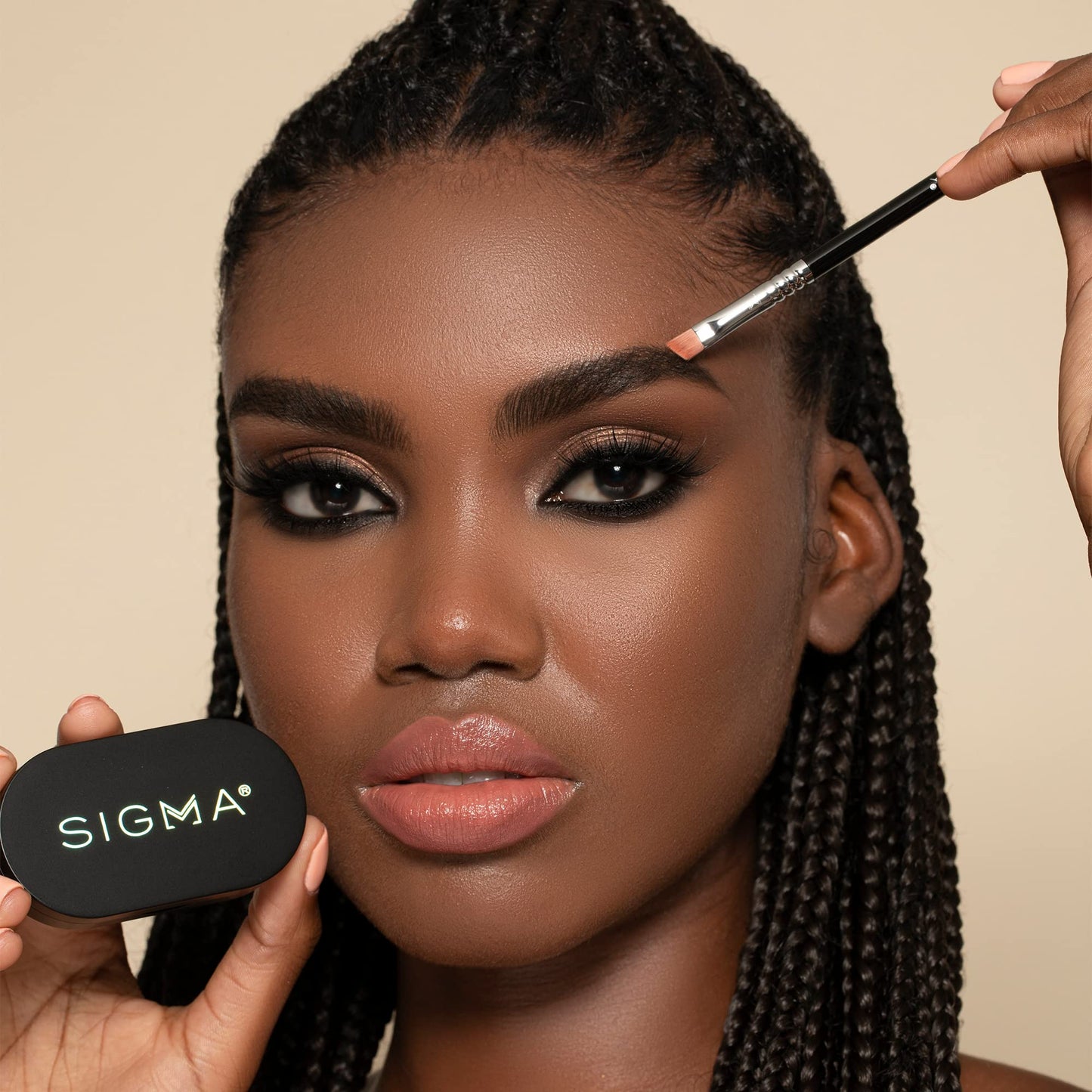 Sigma Beauty Color + Shape Brow Powder Duo - Eye Brow Palette for Natural, Defined Brows - Dark and Light Brow Powder to Tint and Highlight - Vegan Beauty & Personal Care Sigma Beauty