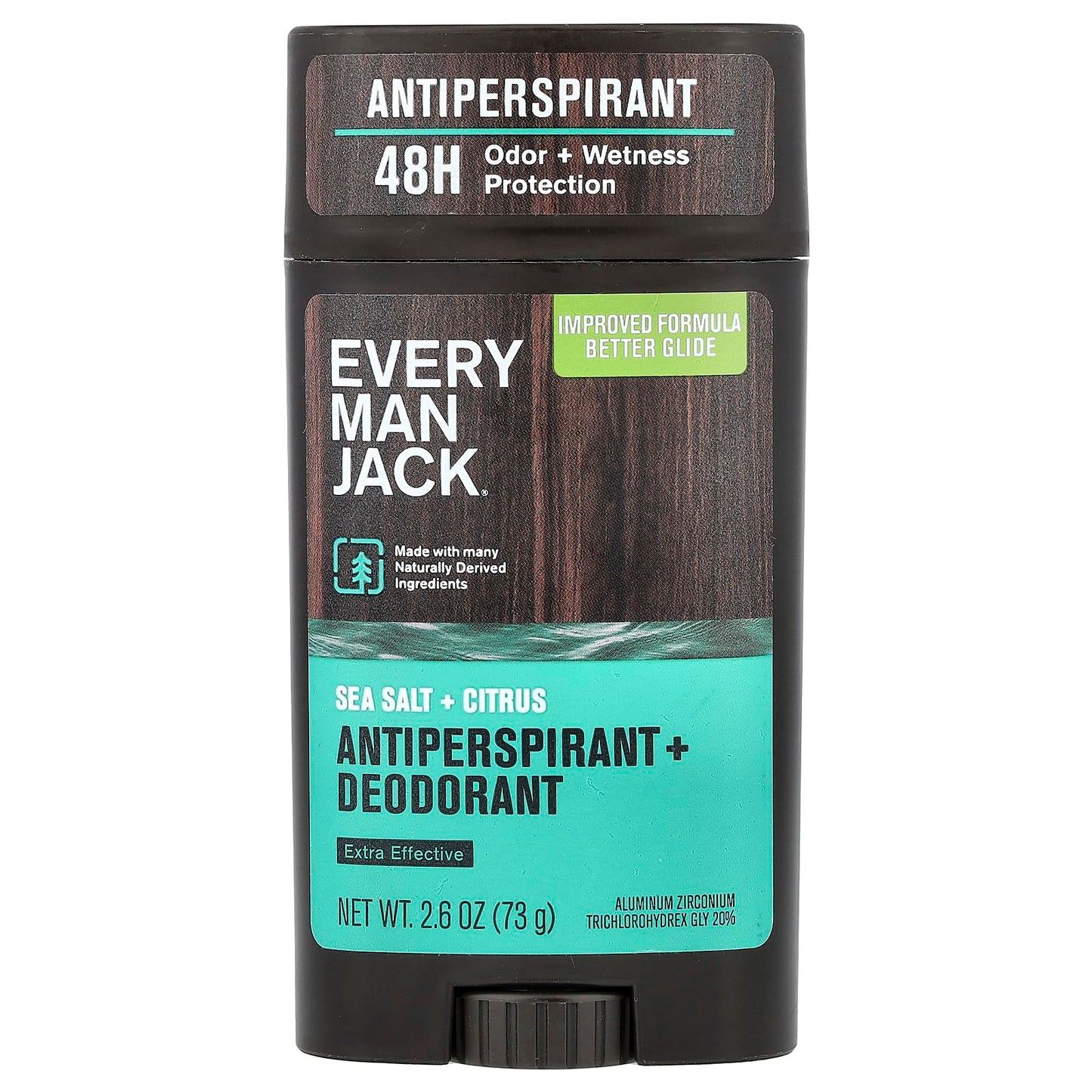 Every Man Jack Antiperspirant Deodorant, Sea Salt Scent, 48 Hour Protection, Paraben Free, 2.6 oz Beauty and Personal Care Every Man Jack