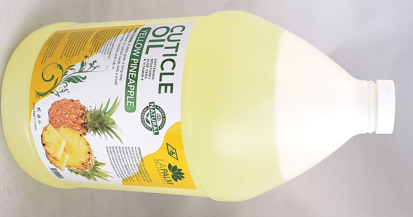 La Palm Spa Products Cuticle Oil - Pineapple Yellow - 1 Gallon - With Aloe Vera & Vitamin E Beauty & Personal Care La Palm
