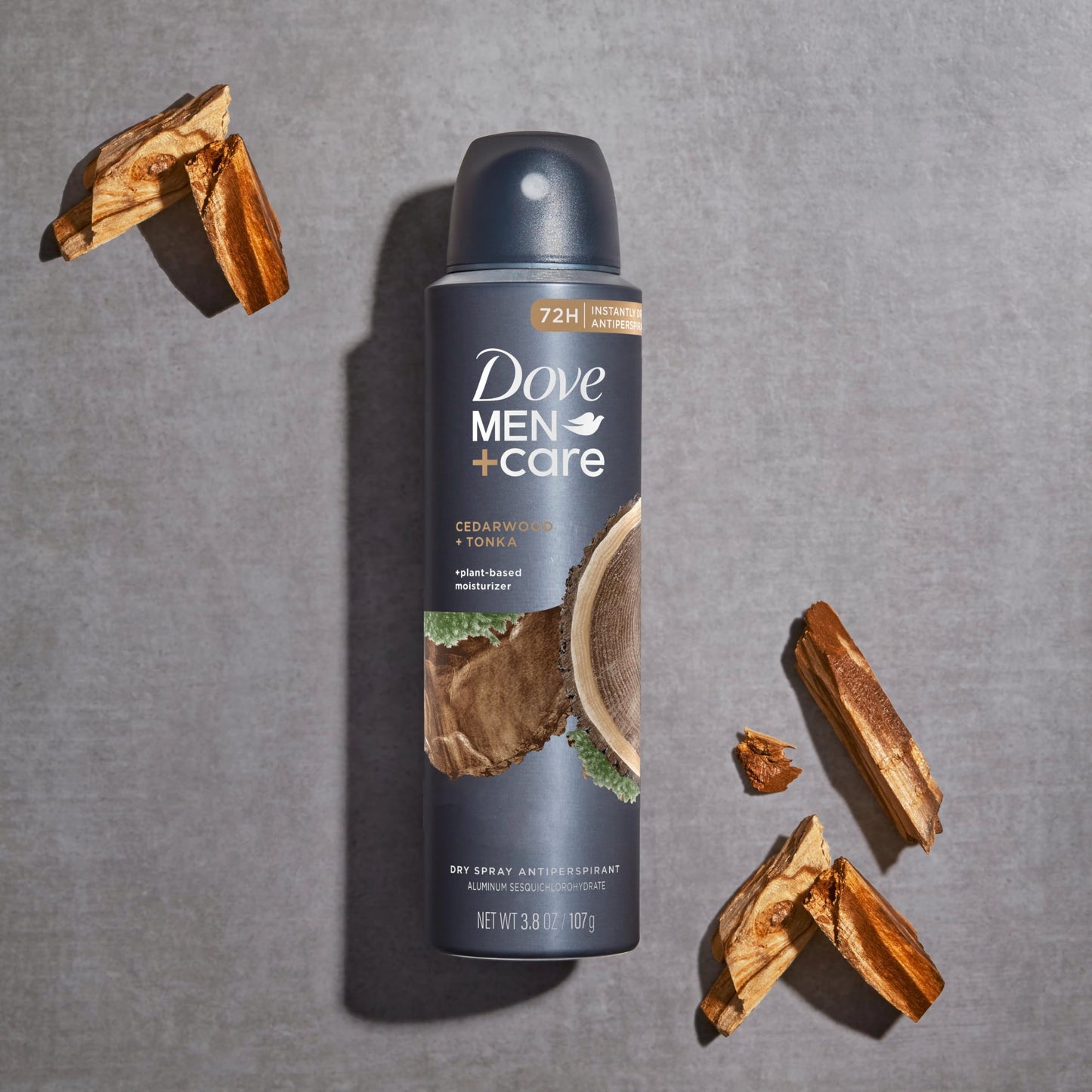 DOVE MEN + CARE Dry Spray Antiperspirant Cedarwood + Tonka 4 Count 72H Protection with a Plant-Based Moisturizer 3.8 oz Beauty and Personal Care DOVE MEN + CARE