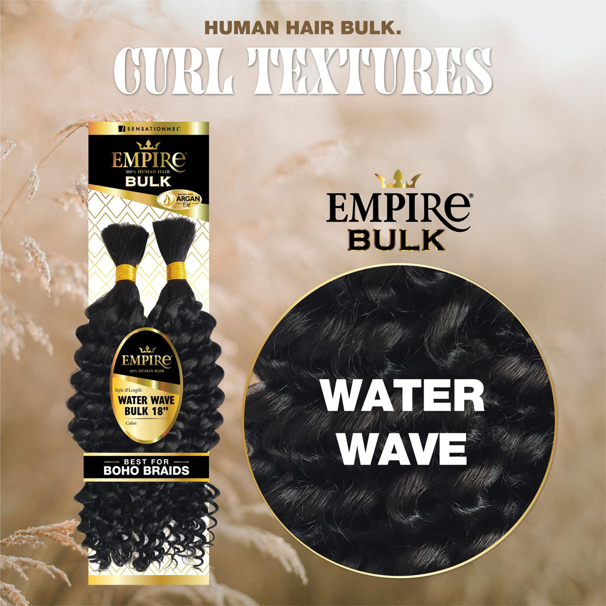 Sensationnel Empire Bulk Braiding-Water Wave,18 inch, 2 DARKBROWN