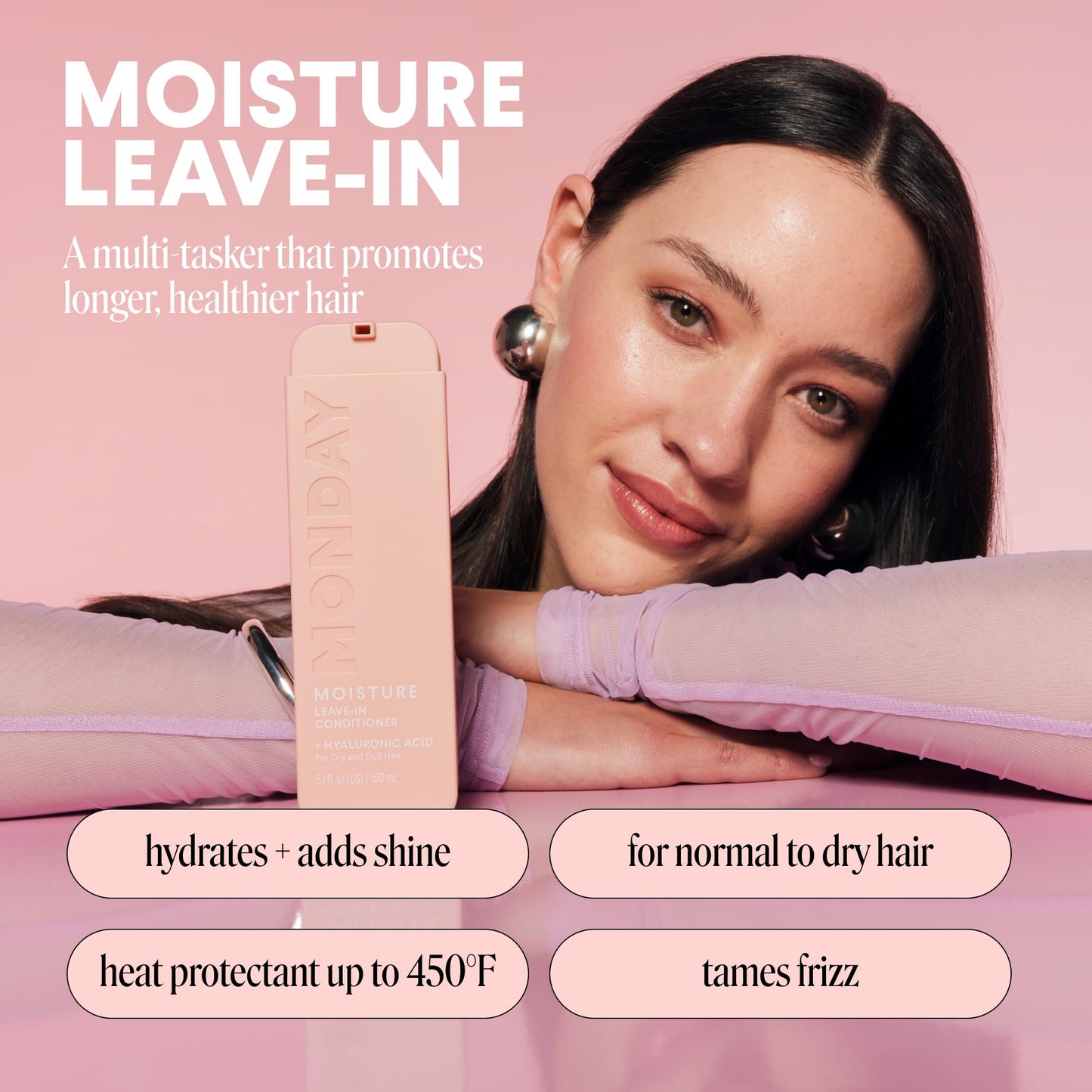 MONDAY HAIRCARE MOISTURE Leave in Conditioner with Hyaluronic Acid, Jojoba & Almond Oil, Shea Butter& Wheat Protein for Dry & Dull Hair 150mL Beauty and Personal Care MONDAY HAIRCARE