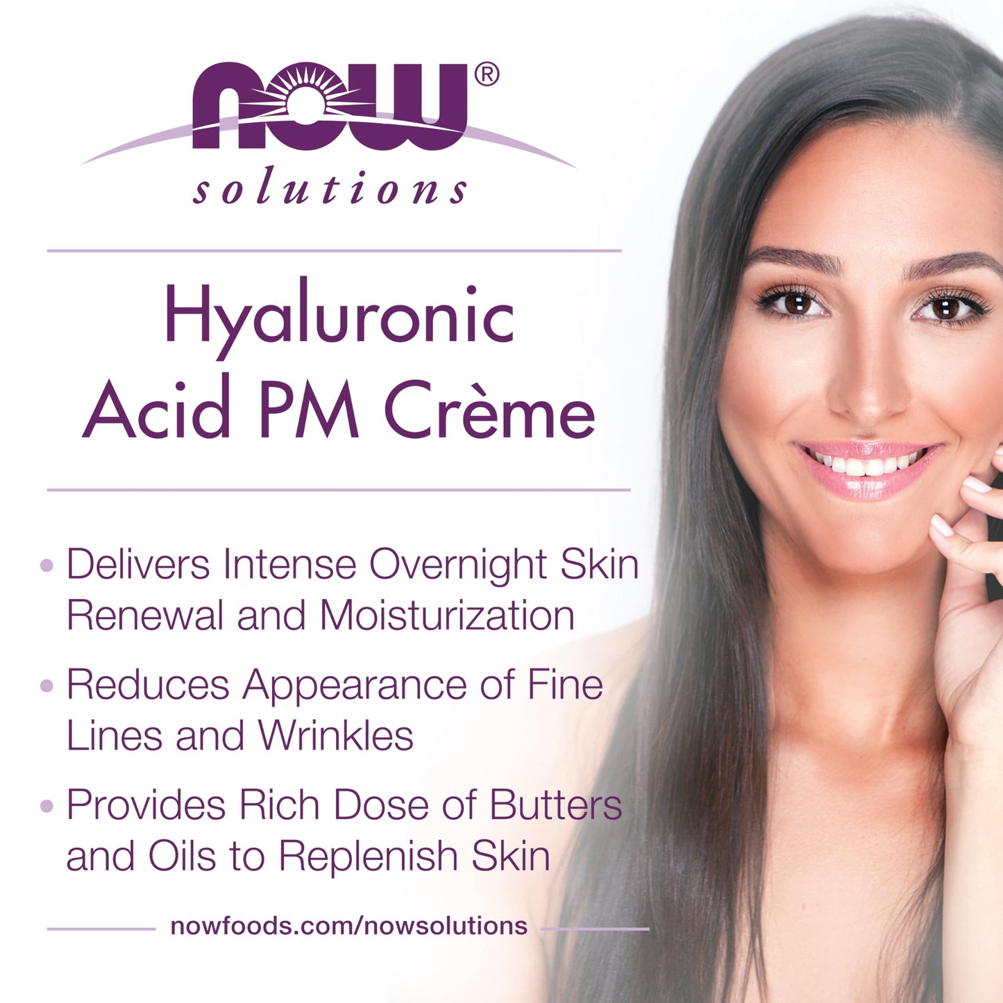 NOW Solutions, Hyaluronic Acid Creme, Rehydrating Moisture and Renewal Formula, 2-Ounce Beauty & Personal Care NOW Foods