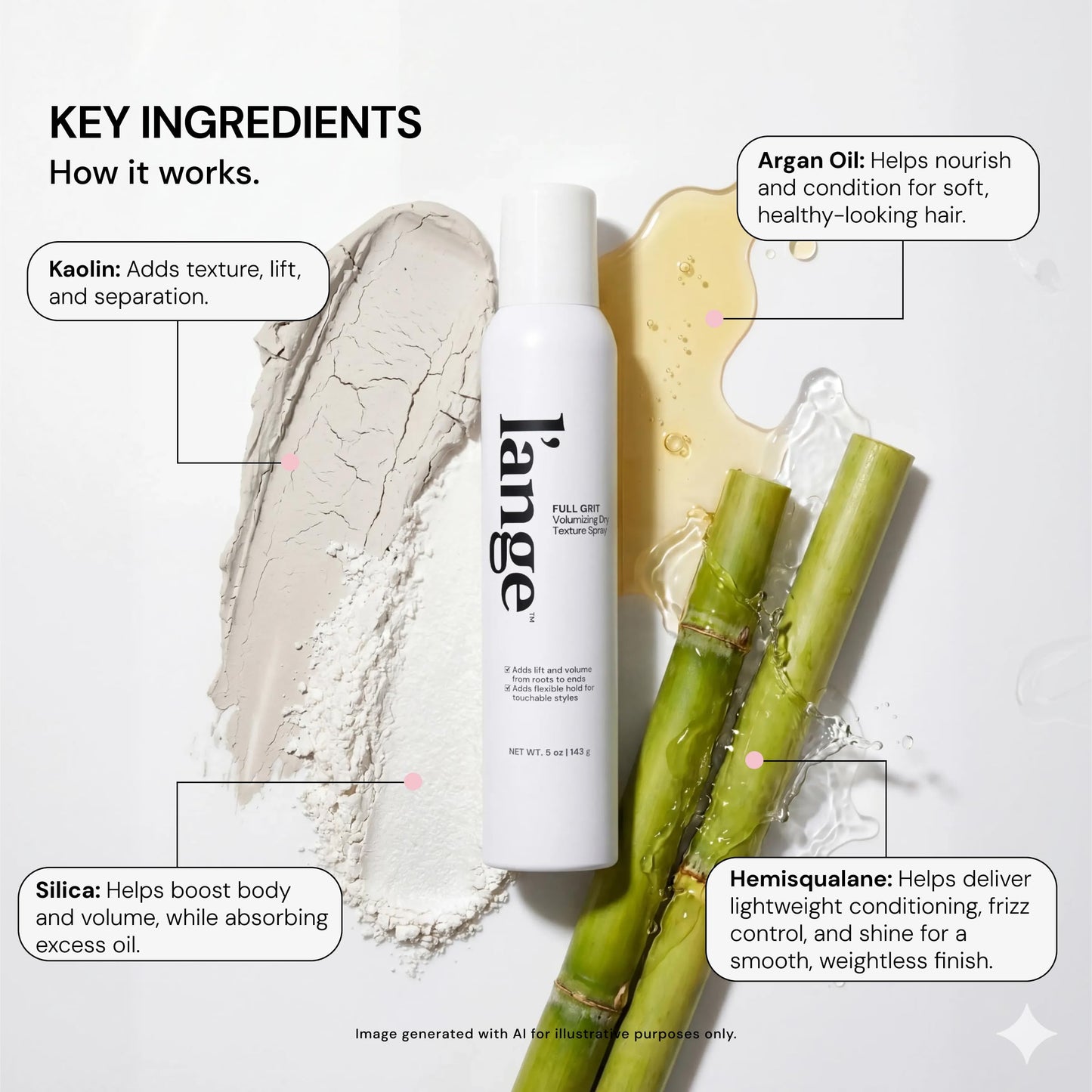 L'ANGE HAIR Full Grit Volumizing Dry Texture Spray for Hair - Root Lift Spray with Flexible Touchable Hold & Airy Grip, Touchable Lightweight Volume Beauty & Personal Care L'ANGE HAIR
