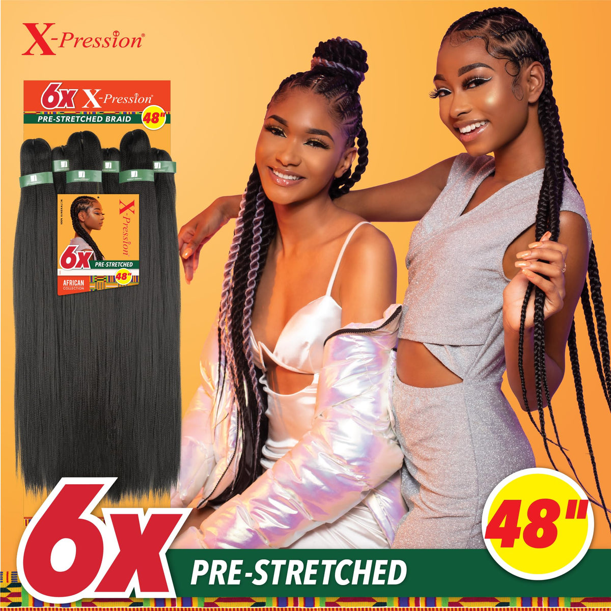 Sensationnel X-Pression Prestretched Braids-6X Braid 48in,30 LIGHTAUBURN