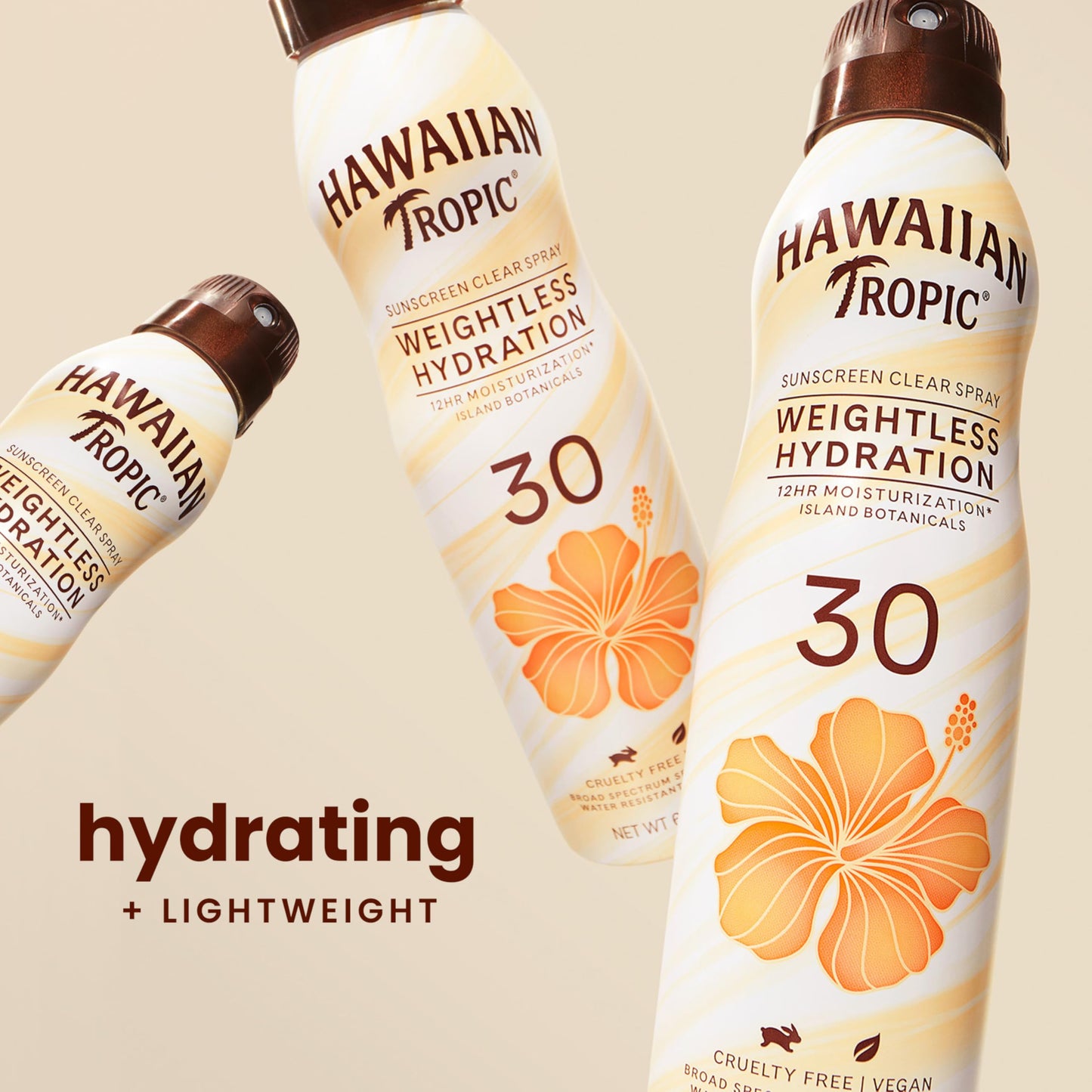 Hawaiian Tropic Weightless Hydration Clear Spray Sunscreen SPF 30, 6oz | SPF 30 Sunscreen Spray, Sunblock, Oxybenzone-Free, 6oz each Twin Pack Beauty & Personal Care Hawaiian Tropic