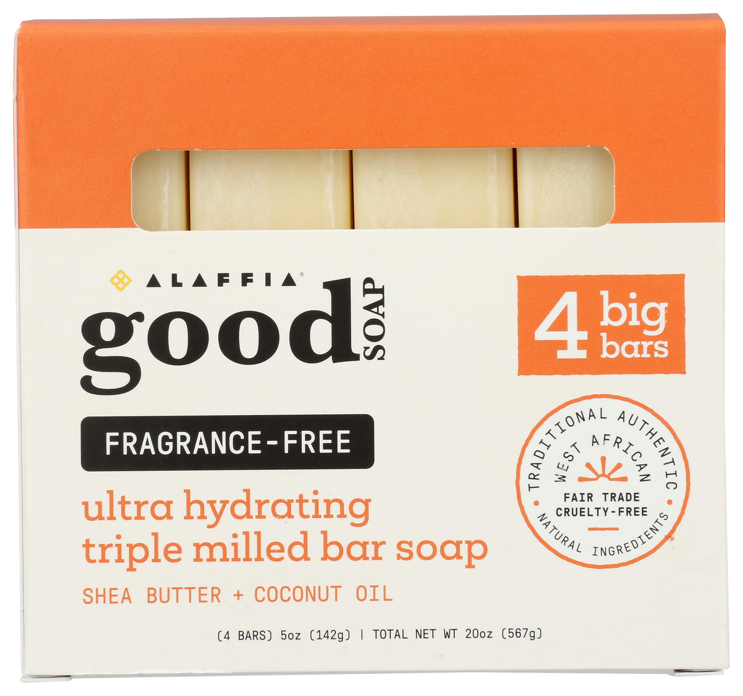 Alaffia, Good Soap Unscented Shea Value Pack 4 Count, 5 Ounce Beauty & Personal Care Alaffia