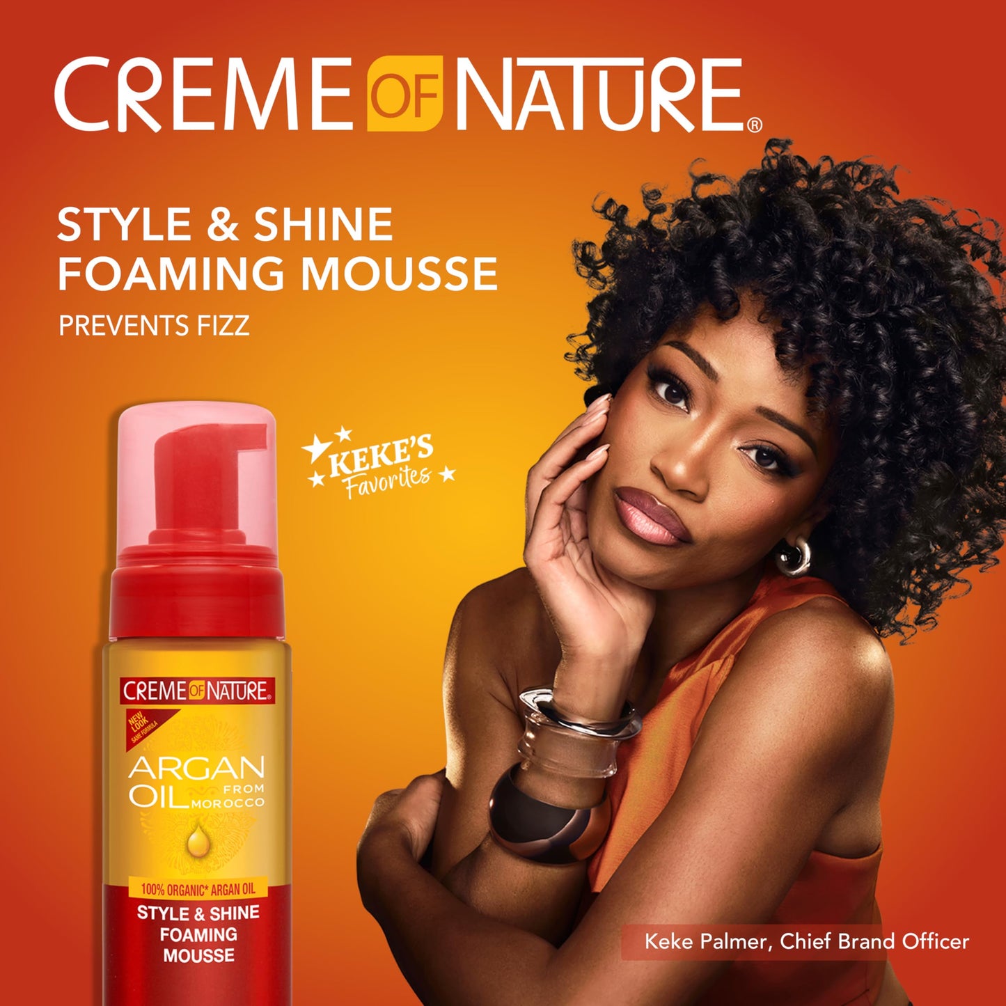Creme of Nature Style & Shine Foaming Mousse, Defines Curls & Controls Frizz, Moisturizes Hair while Adding Shine with Argan Oil from Morocco, 7 fl oz Beauty and Personal Care Creme of Nature
