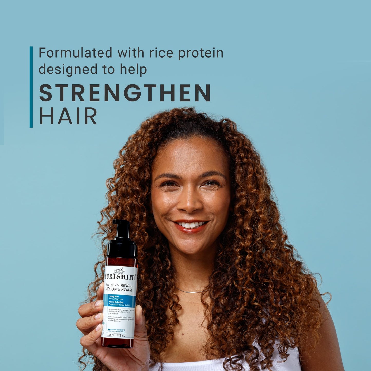 CURLSMITH - Bouncy Strength Volume Foam, Styling Foam for Curly & Wavy Hair, Light Hold (7.5 fl oz) Beauty & Personal Care CURLSMITH
