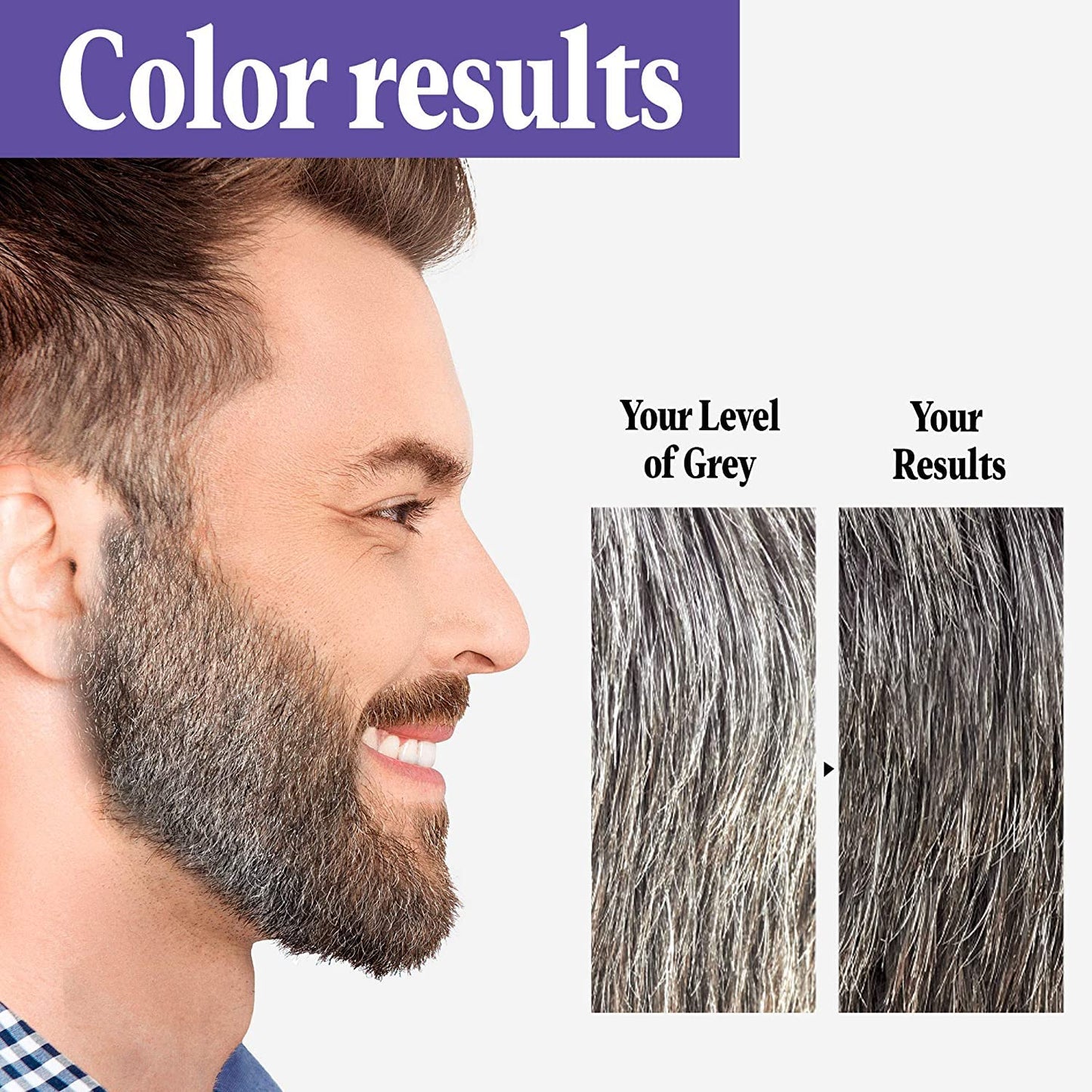 Just For Men Touch of Gray Mustache & Beard, Beard Coloring for Gray Hair with Brush Included for Easy Application, Light & Medium Brown B-25/35, Pack Beauty & Personal Care Just for Men