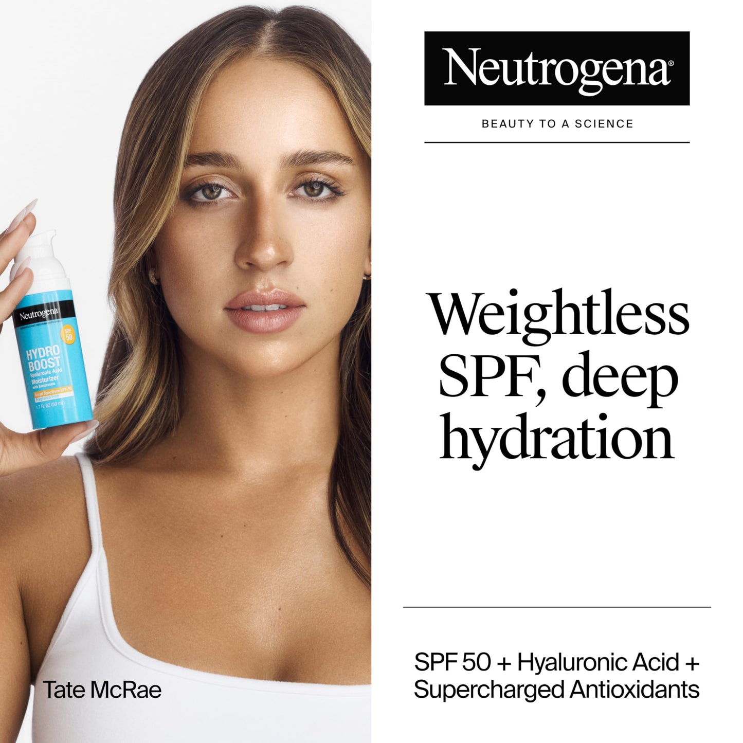 Neutrogena Hydro Boost Hyaluronic Acid Face Moisturizer with Broad Spectrum SPF 50 Sunscreen, Non-Greasy, Fragrance Free Daytime Facial Moisturizer Beauty & Personal Care Neutrogena