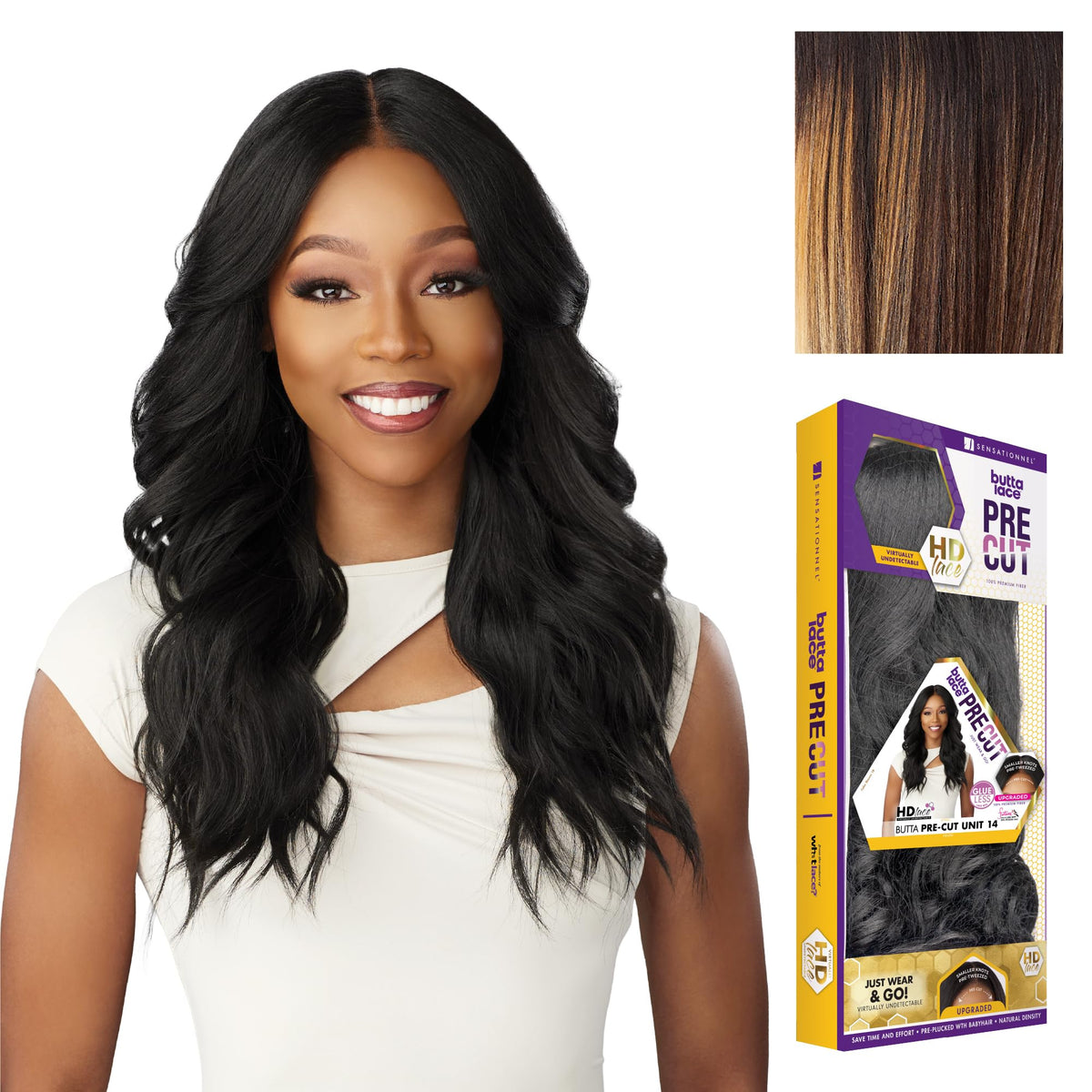 Sensationnel Butta Lace Precut Wig-Unit 14, BALAYAGESUNKISSED