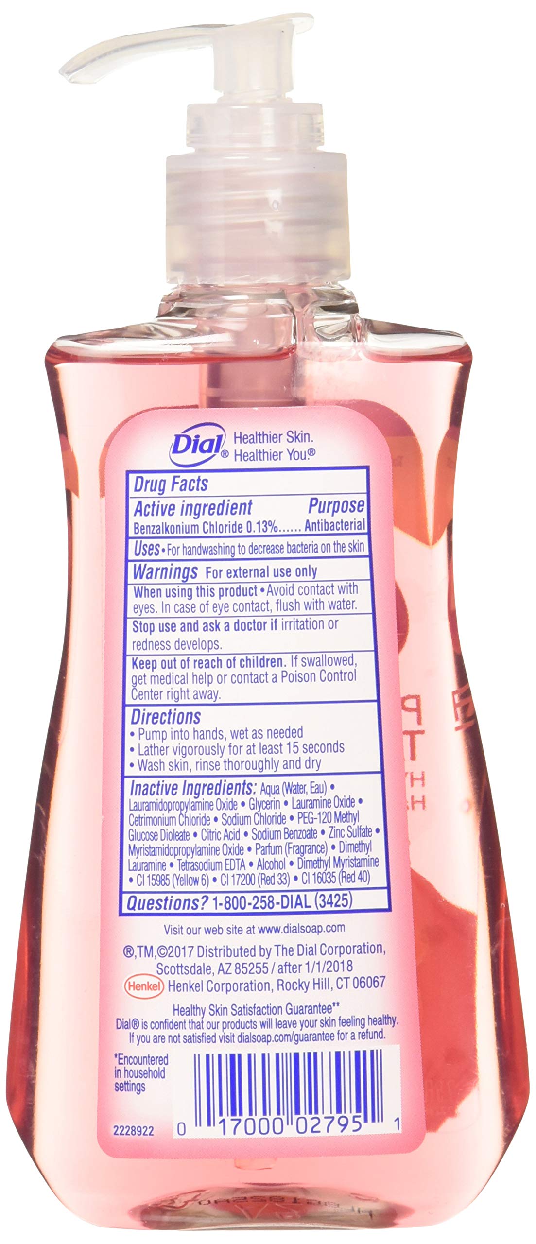 Antimicrobial Liquid Soap, 7 1/2 oz Pump Bottle, Pomegranate & Tangerine, 12/CT Beauty & Personal Care Dial