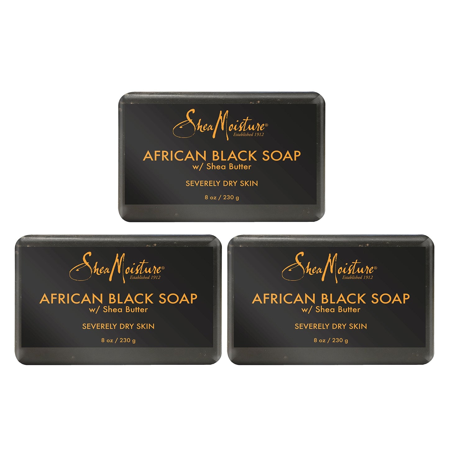 Shea Moisture African Black Soap With Shea Butter 8 oz (Pack of 3) Beauty & Personal Care Shea Moisture