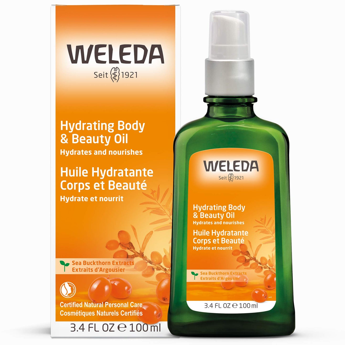 Weleda Hydrating Sea Buckthorn Body and Beauty Oil, 3.4 Fluid Ounce, Plant Rich Body and Beauty Oil with Sea Buckthorn and Sesame Oils Beauty & Personal Care Weleda