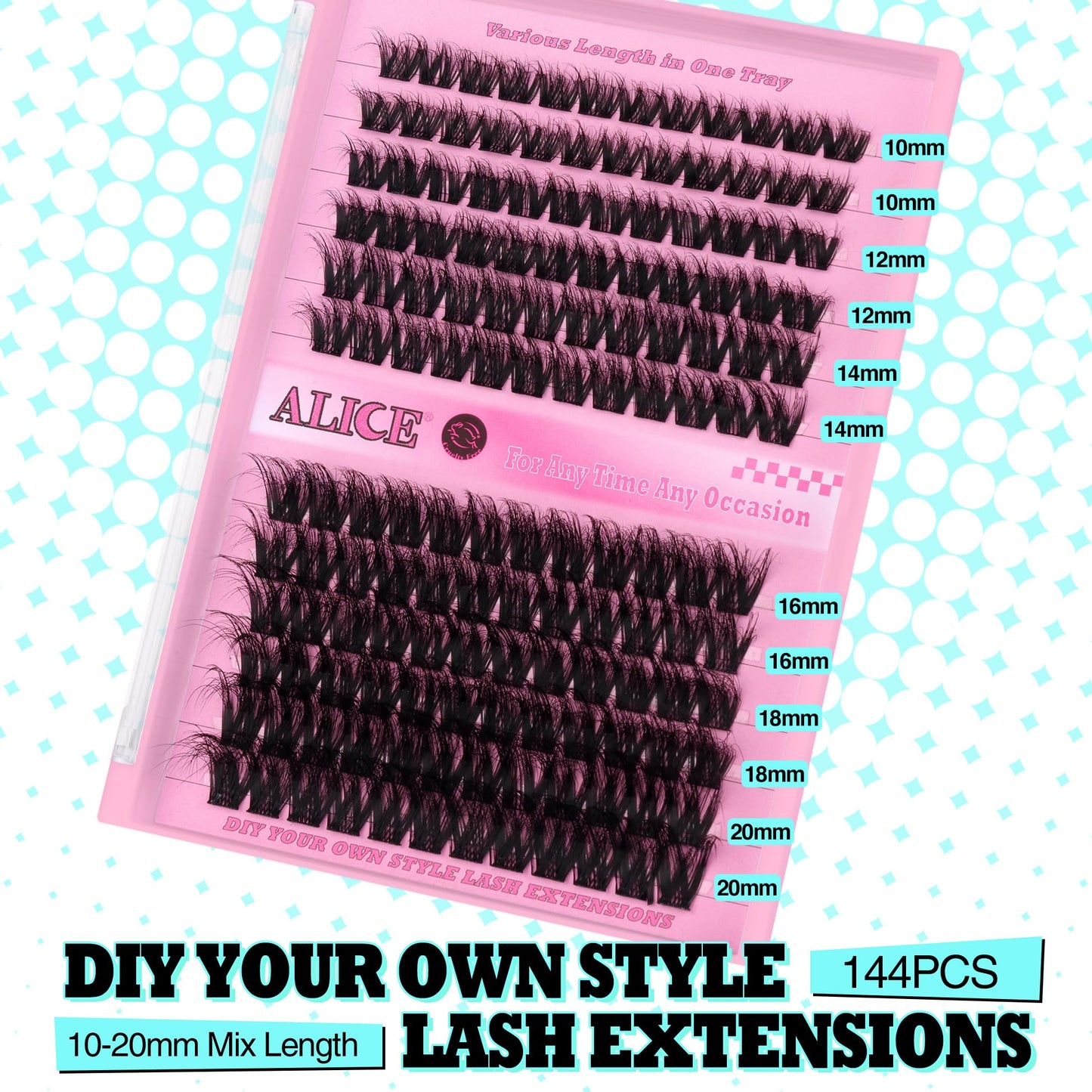 Lash Clusters DIY Lash Extensions 10-20MM Cluster Eyelashes 144pcs Wispy Volume Individual Lashes Eyelash Extensions DIY at Home by ALICE Beauty & Personal Care ALICE