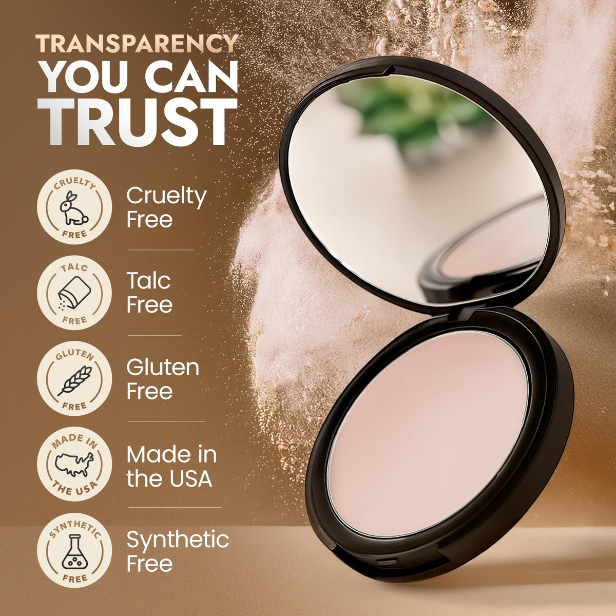Organic Pressed Setting Powder - Talc-Free & Non-Toxic Translucent Powder with Matte Finish - Oil Absorbing, Pore Minimizing, 16 Hour Wear for All Beauty & Personal Care BaeBlu
