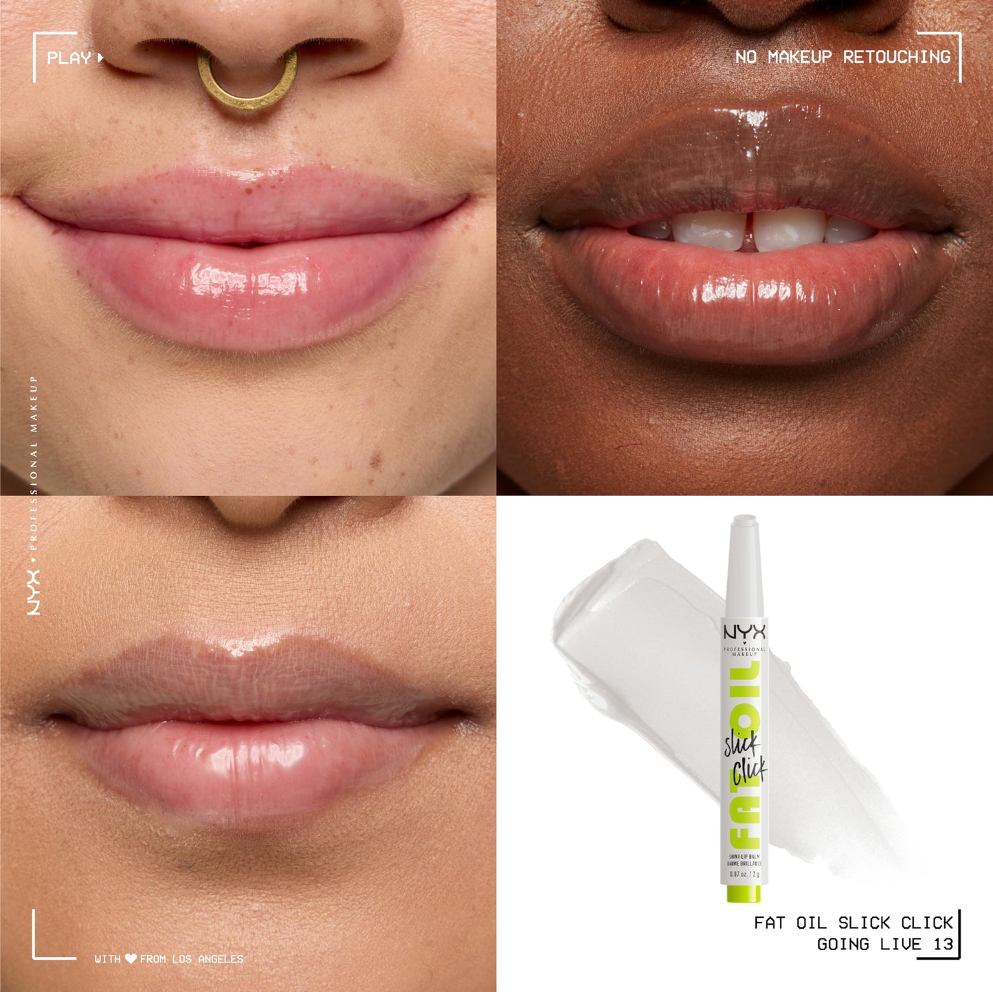 NYX PROFESSIONAL MAKEUP Fat Oil Slick Click, Lightweight, Buildable Pigmented Vegan Lip Balm - Going Live Beauty and Personal Care NYX PROFESSIONAL MAKEUP