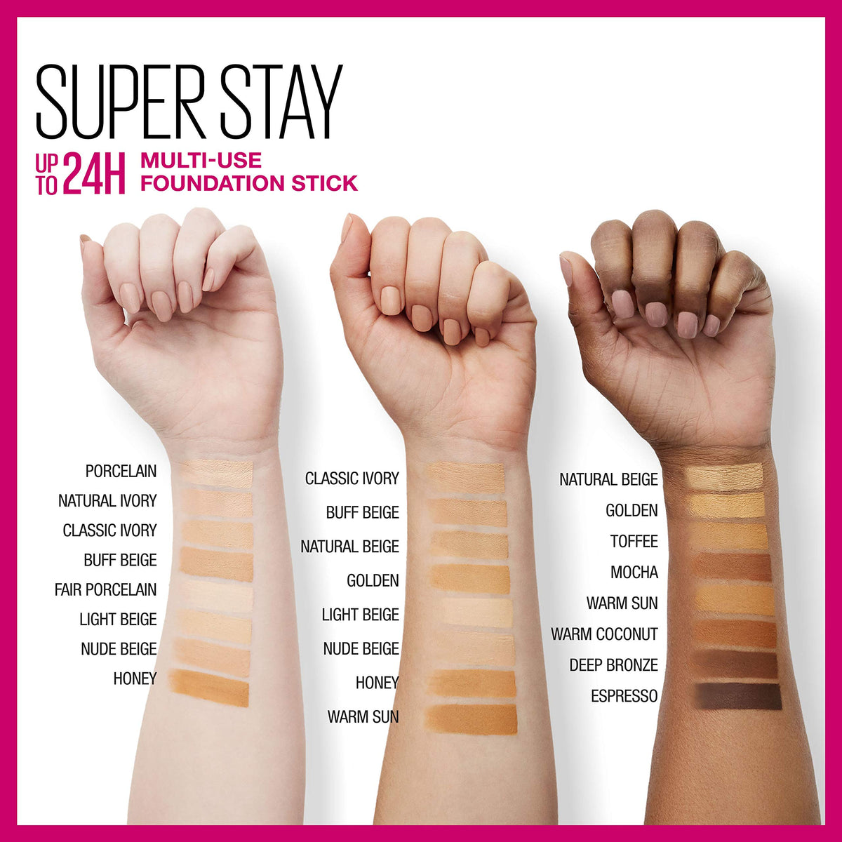 Maybelline New York Super Stay Foundation Stick for Normal To Oily Skin, Warm Coconut, 0.25 Ounce
