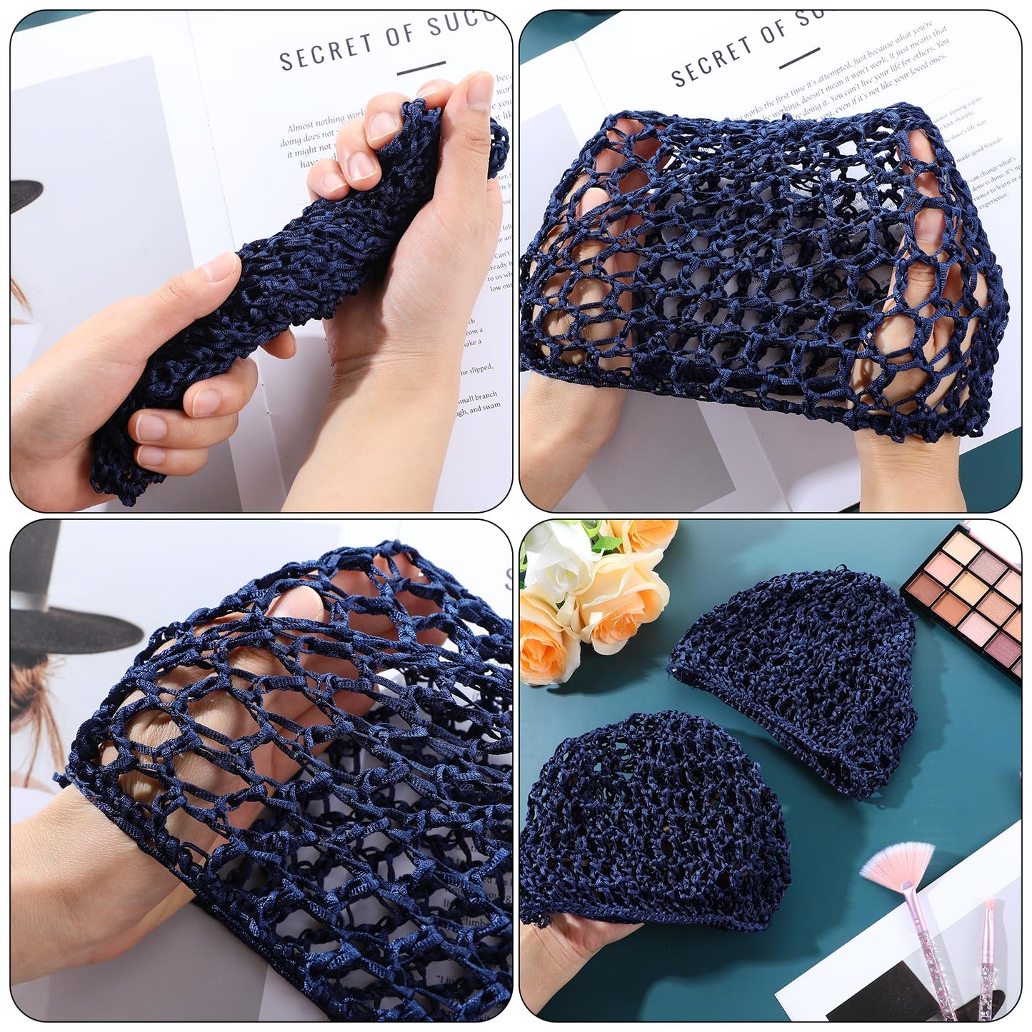 Piriuuo 2 Pcs Hair Nets Cap, Hair Cap for Sleeping Elastic Mesh Crochet Hair Net Snoods for Women Soft Shower Caps Hair Wrap Net for Silk Press Cover Beauty and Personal Care Piriuuo