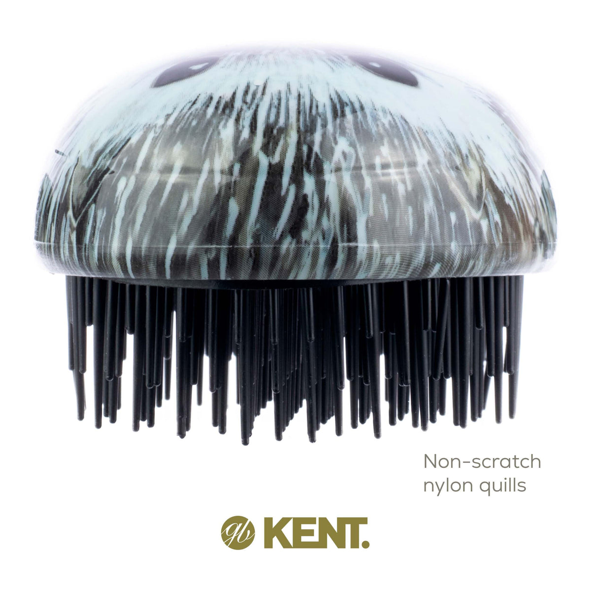 Kent PHOG Pebble Scalp Massager Shampoo Brush and Travel Size Detangling Brush - Scalp Scrubber for Dandruff and Kids' Hair Detangler (Hedgehog)
