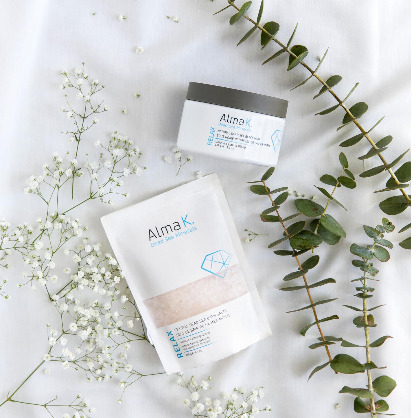Alma K Crystal Dead Sea Bath Salts - Gently Exfoliates and Hydrates - White Tea and Neroli Scent - for Bath Soak and Relaxing Foot Bath Salt - 9.1 oz Beauty and Personal Care ALMA K