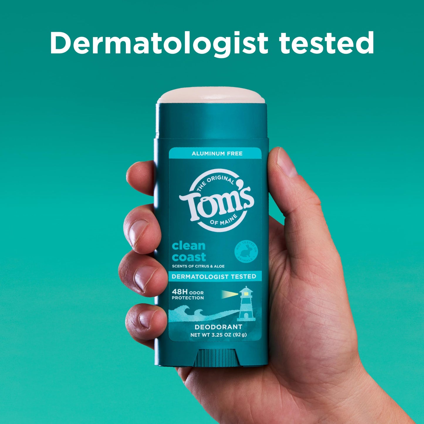 Tom’s of Maine Clean Coast Natural Deodorant for Men and Women, Aluminum Free, No Artificial Fragrances, Dyes, or Preservatives, Baking Soda Free Beauty and Personal Care Tom's of Maine