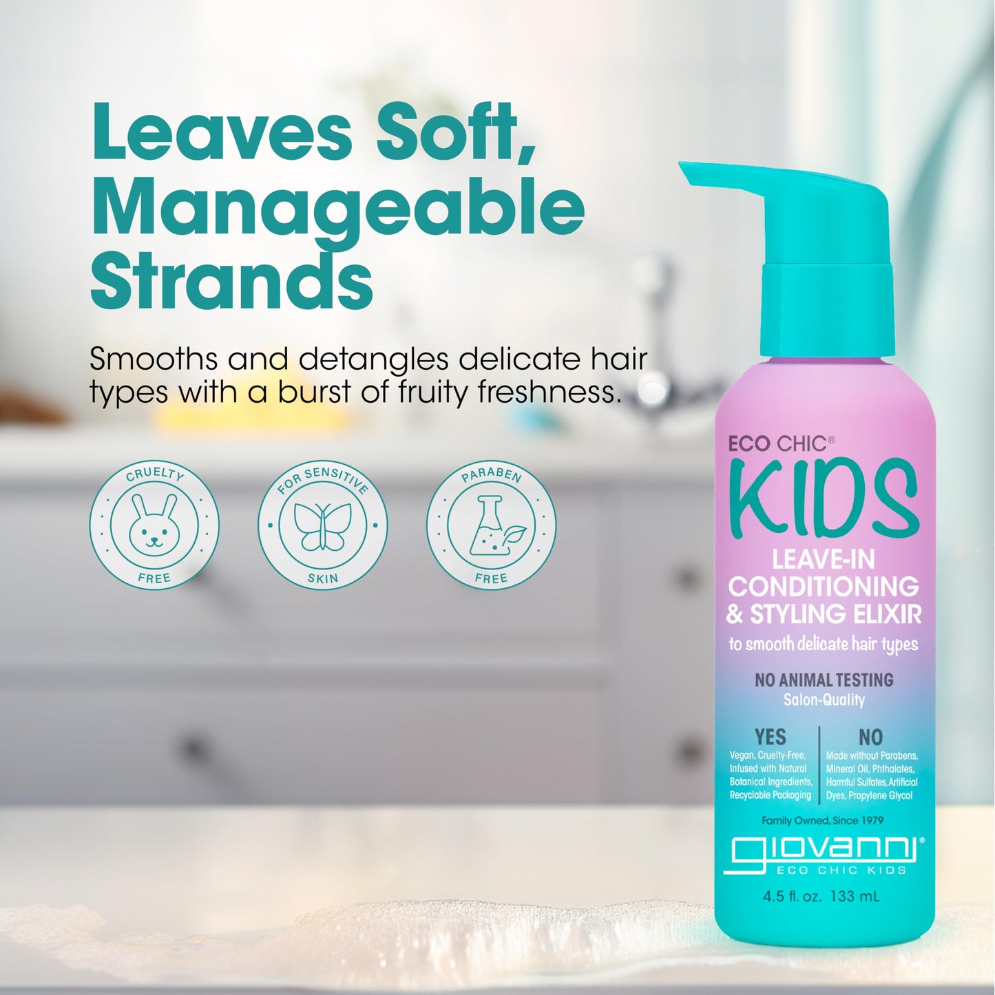 Giovanni Cosmetics Kids Leave In Cond, 4.5 fl oz Beauty & Personal Care GIOVANNI