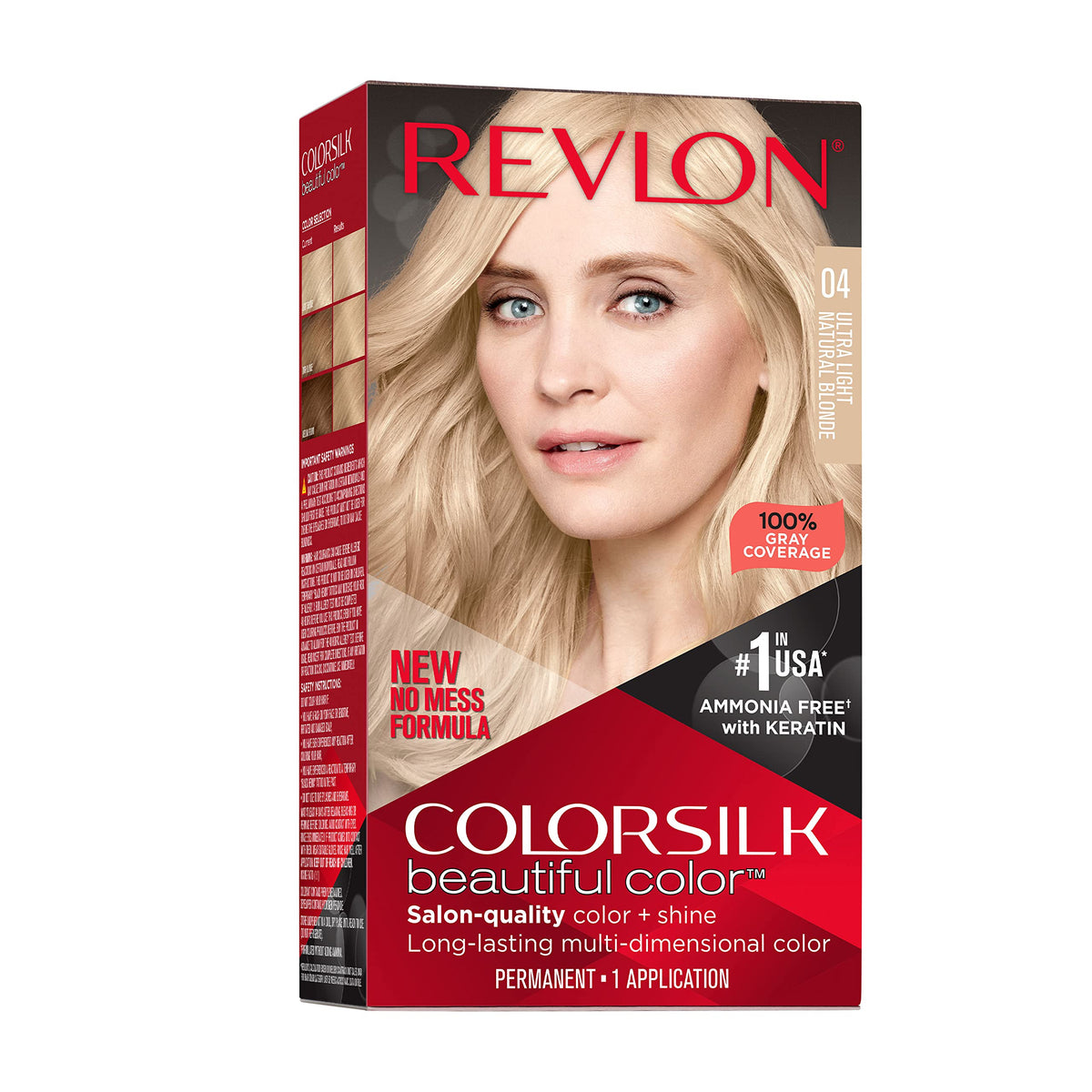 Revlon Colorsilk Beautiful Color Permanent Hair Color, Long-Lasting High-Definition Color, Shine & Silky Softness with 100% Gray Coverage, Ammonia Beauty & Personal Care REVLON