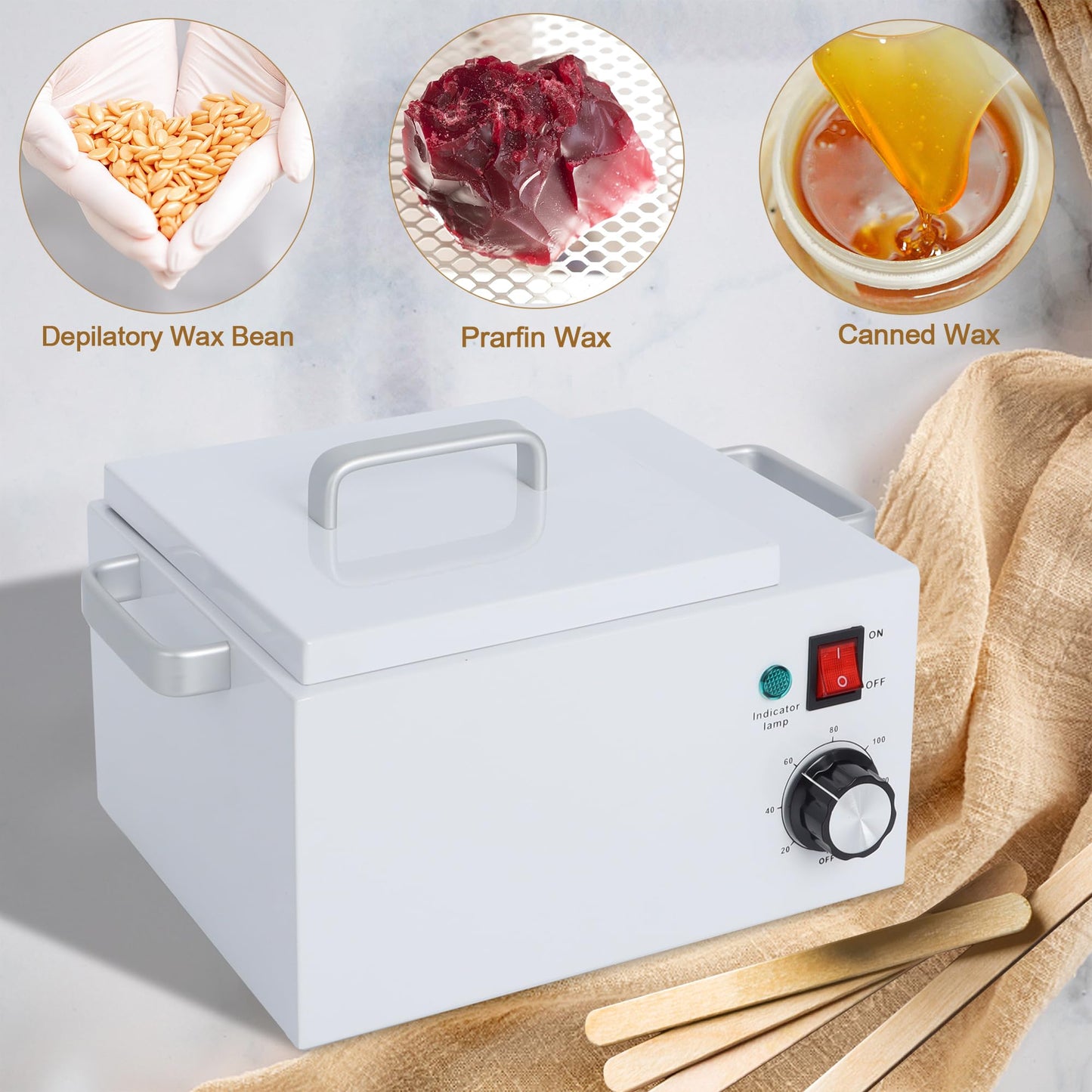 Upgrade Large Wax Warmer for Professional Hair Removal - Single Melter Heater Machine with Non-stick Pot, Facial, Body and SPA Use Beauty and Personal Care Podoy