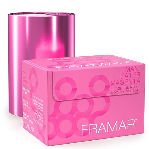 FRAMAR Large Magenta Hair Foil - Hair Foils For Highlighting Long Hair, Salon Foils For Hair Highlighting Kit, Salon Foil For Stylist, Smooth - 1600 Beauty & Personal Care FRAMAR