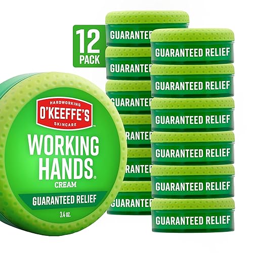 O'Keeffe's Working Hands Hand Cream for Extreme Dryness - 3.4 oz Jar (12 Pack) - Repairing Skincare for Cracked, Dry Hands Beauty & Personal Care O'Keeffe's