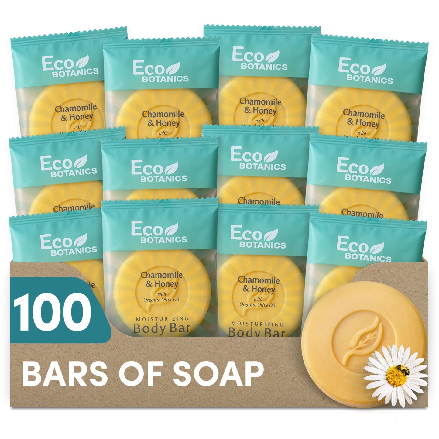 Eco Botanics Travel Size Hotel Toiletry Set 100 Count 0.85 oz Bottles Guest Amenities for Vacation Rentals and Short Term Rentals Paraben Free White Beauty & Personal Care Eco Botanics