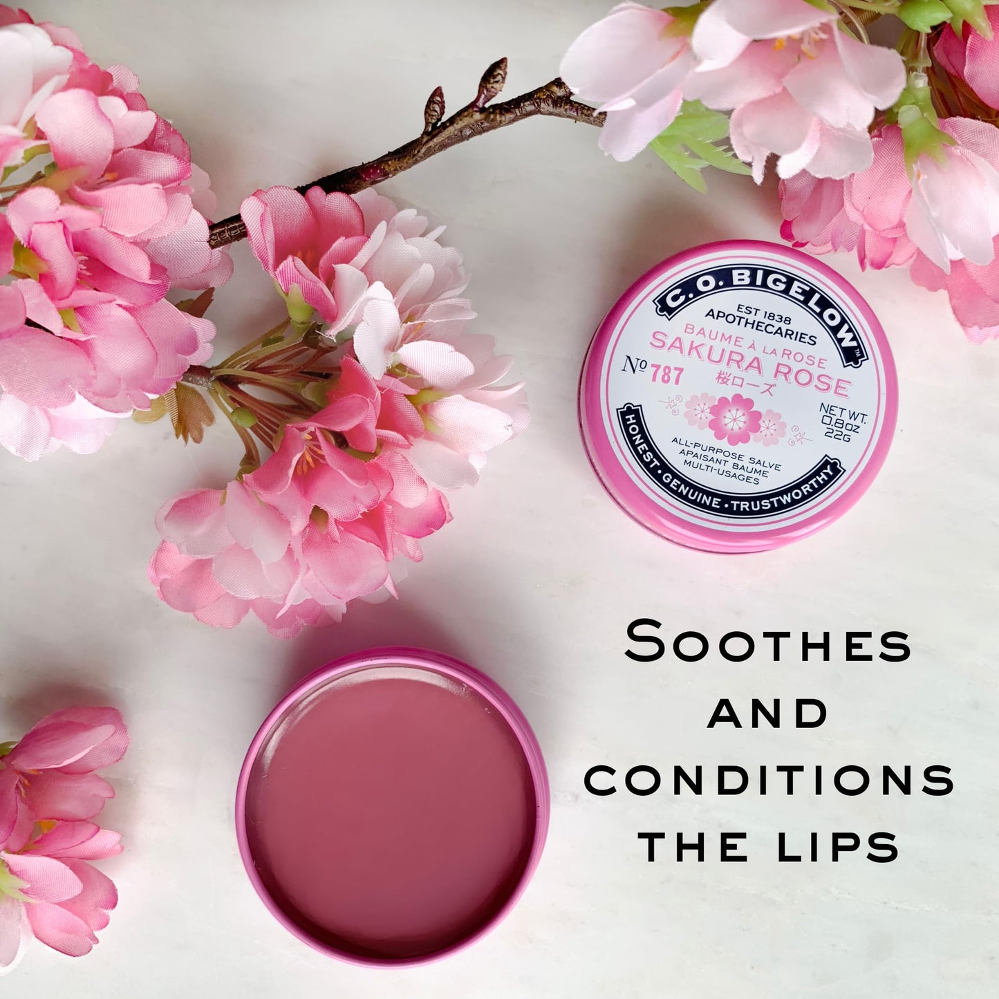 C.O. Bigelow Sakura Rose Salve Tins, Pack of 3 Lip Balm Tins, All Purpose Salve for Lips, Cuticles, Hands & Dry Skin, Lip Balm Set, 0.8 oz Beauty & Personal Care C. O. Bigelow