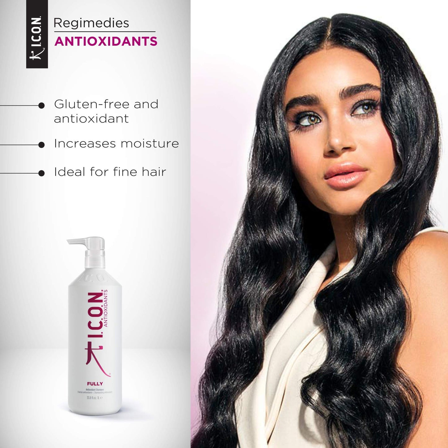 I.C.O.N. Fully Antioxidant Shampoo, Cleanses & Moisturizes, Ideal for Fine Hair, Volumes & Strengthens Strands, 33.8 oz Beauty & Personal Care I.C.O.N.