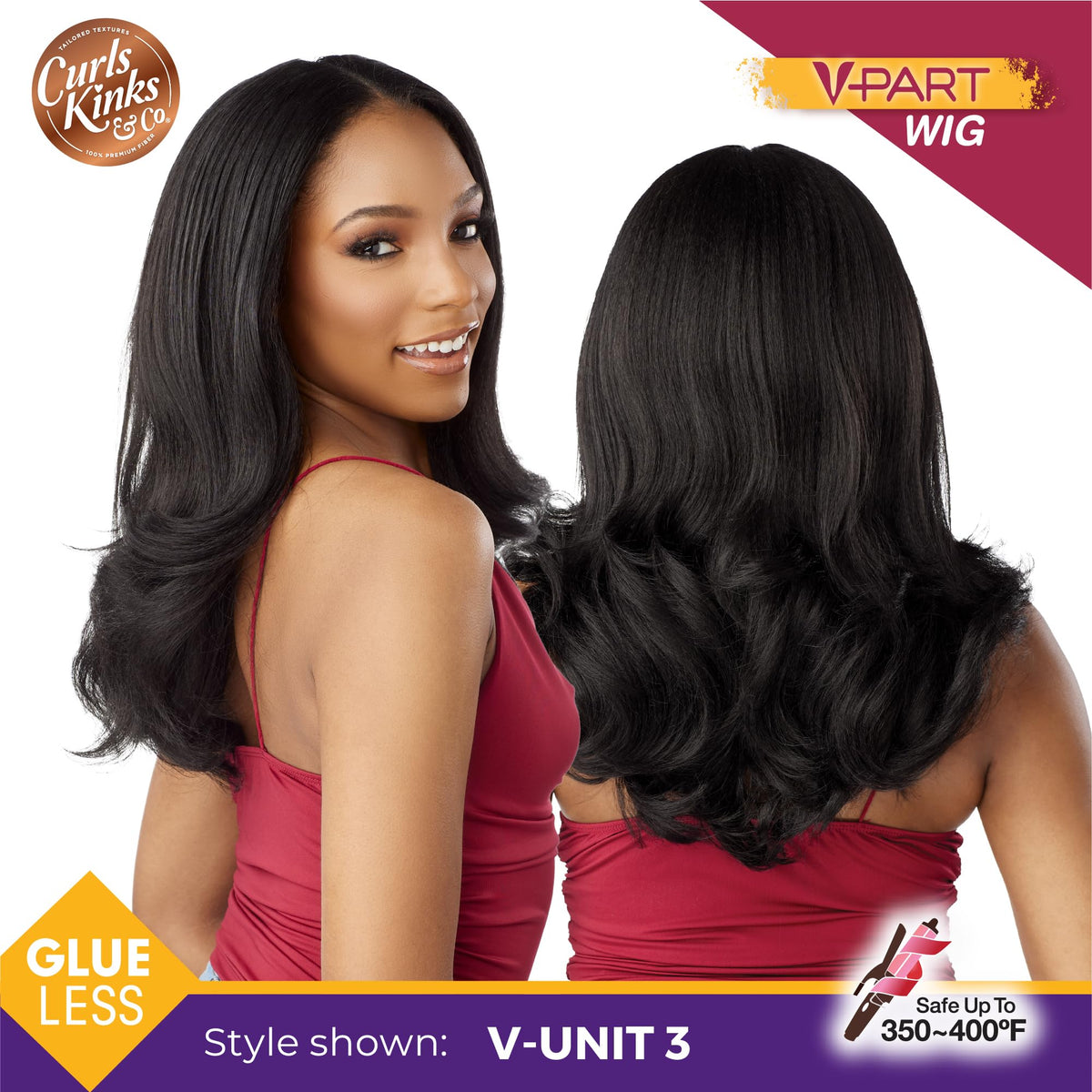 Sensationnel Curls Kinksandco Vpart Wig-Unit 3, TH1B/COPPER