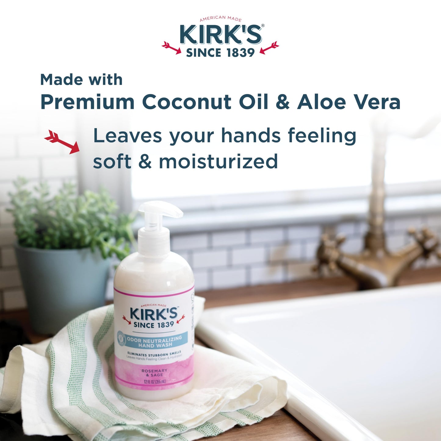 Kirk's Odor Neutralizing Hydrating Hand Soap, Rosemary Sage 12 Ounce Beauty & Personal Care Kirk's