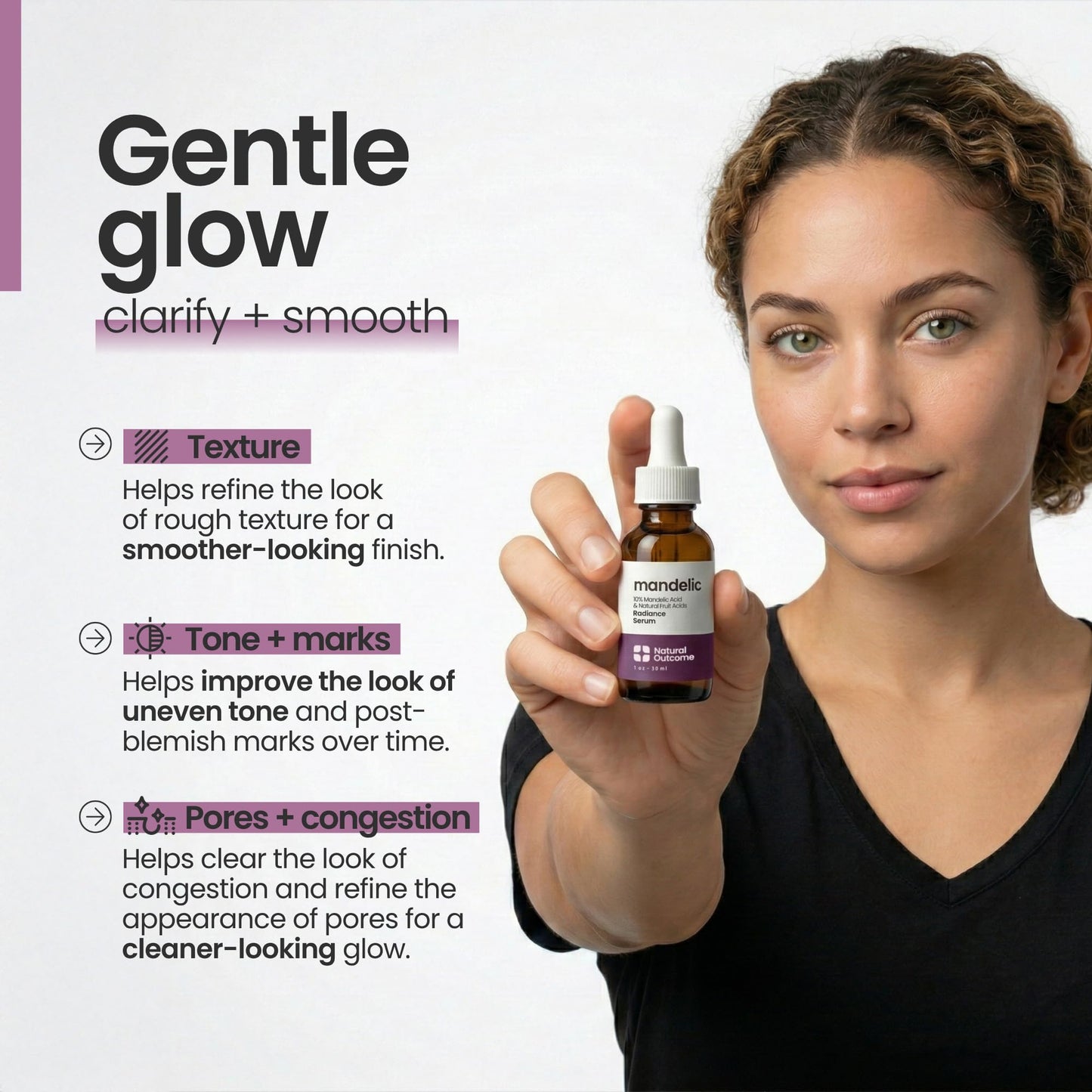 Mandelic Acid Serum 10% | Anti-Aging AHA Facial with Hyaluronic Acid | Targets Fine Lines, Dark Spots, and Wrinkles | Clarifies Acne and Stimulates Beauty & Personal Care natural outcome