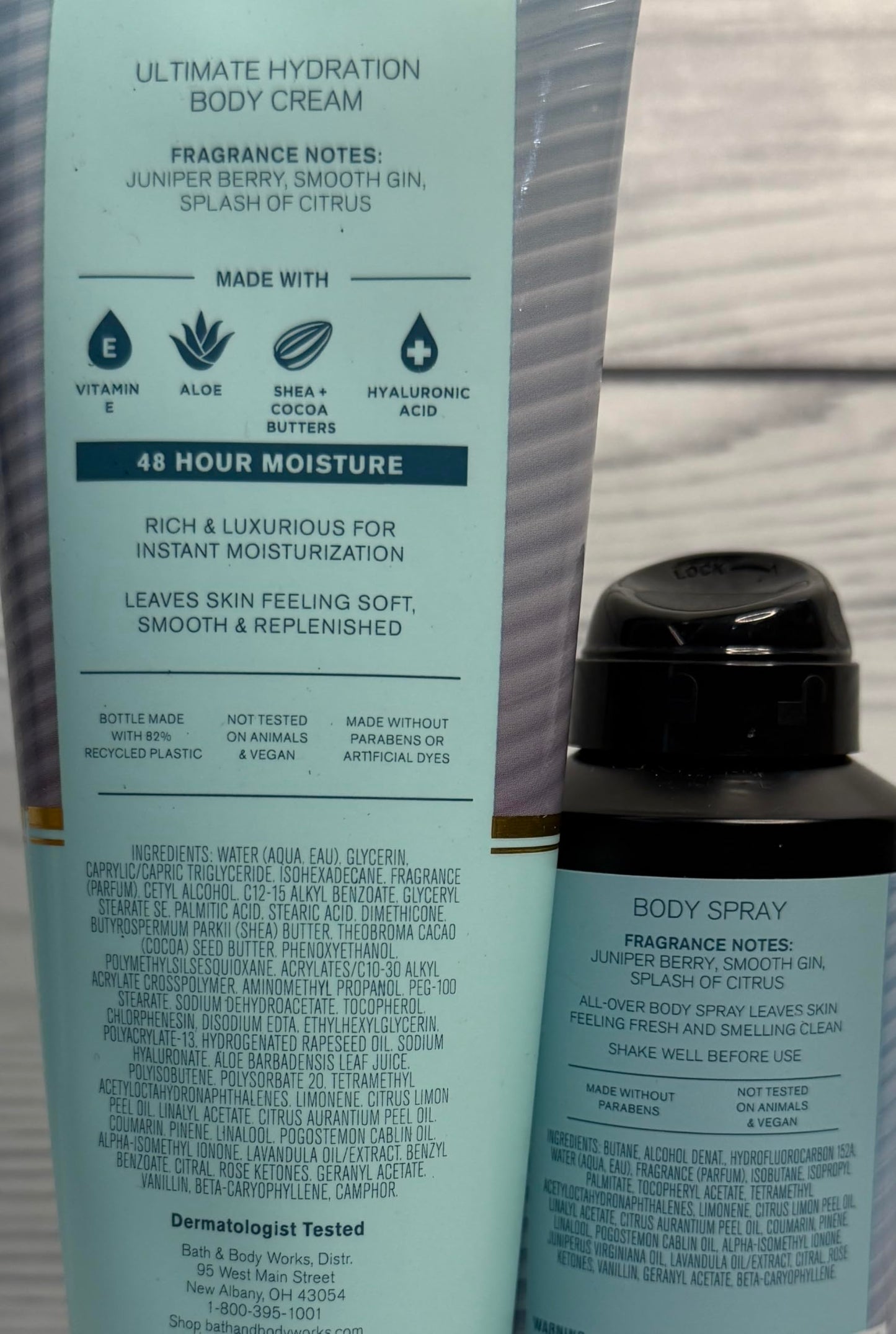 Bath & Body Works Distiller's Gin Body Cream and Spray 2 Piece Set Beauty & Personal Care Bath & Body Works